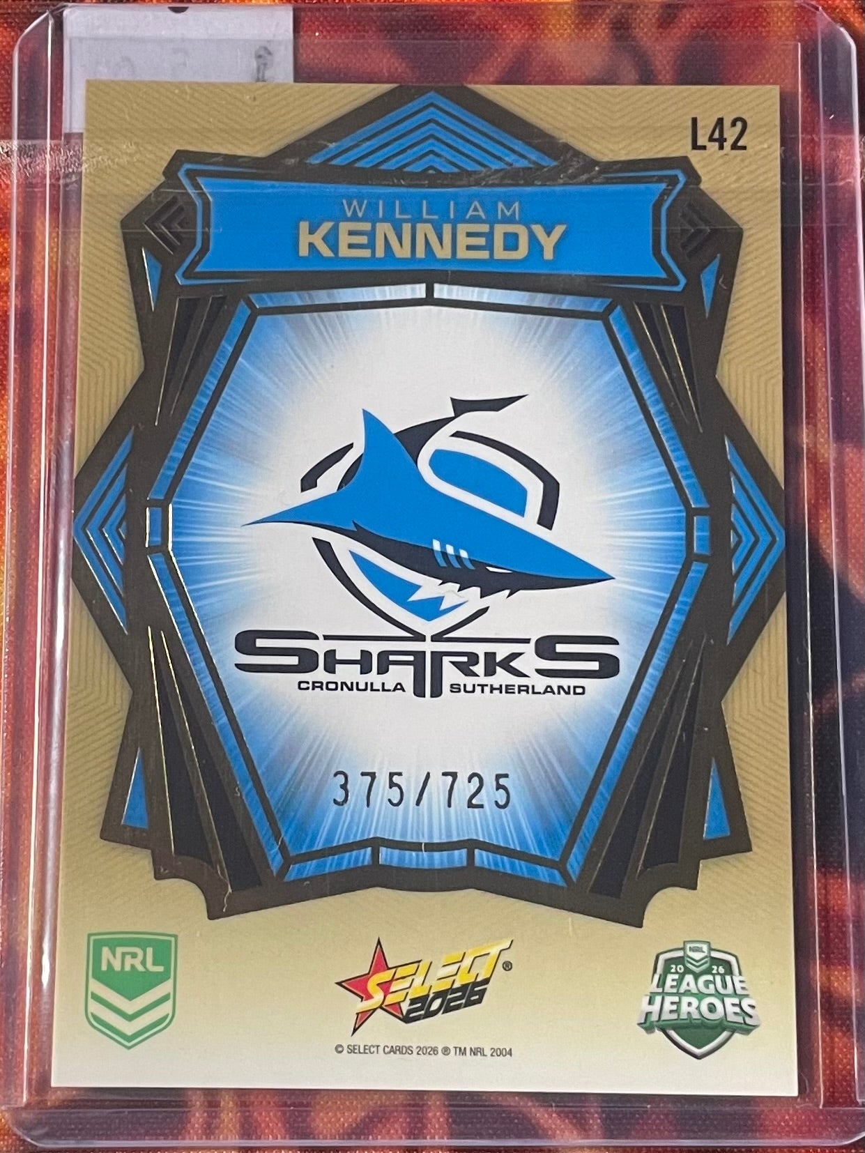 William Kennedy Select NRL 2026 Gold Luminous 375/725