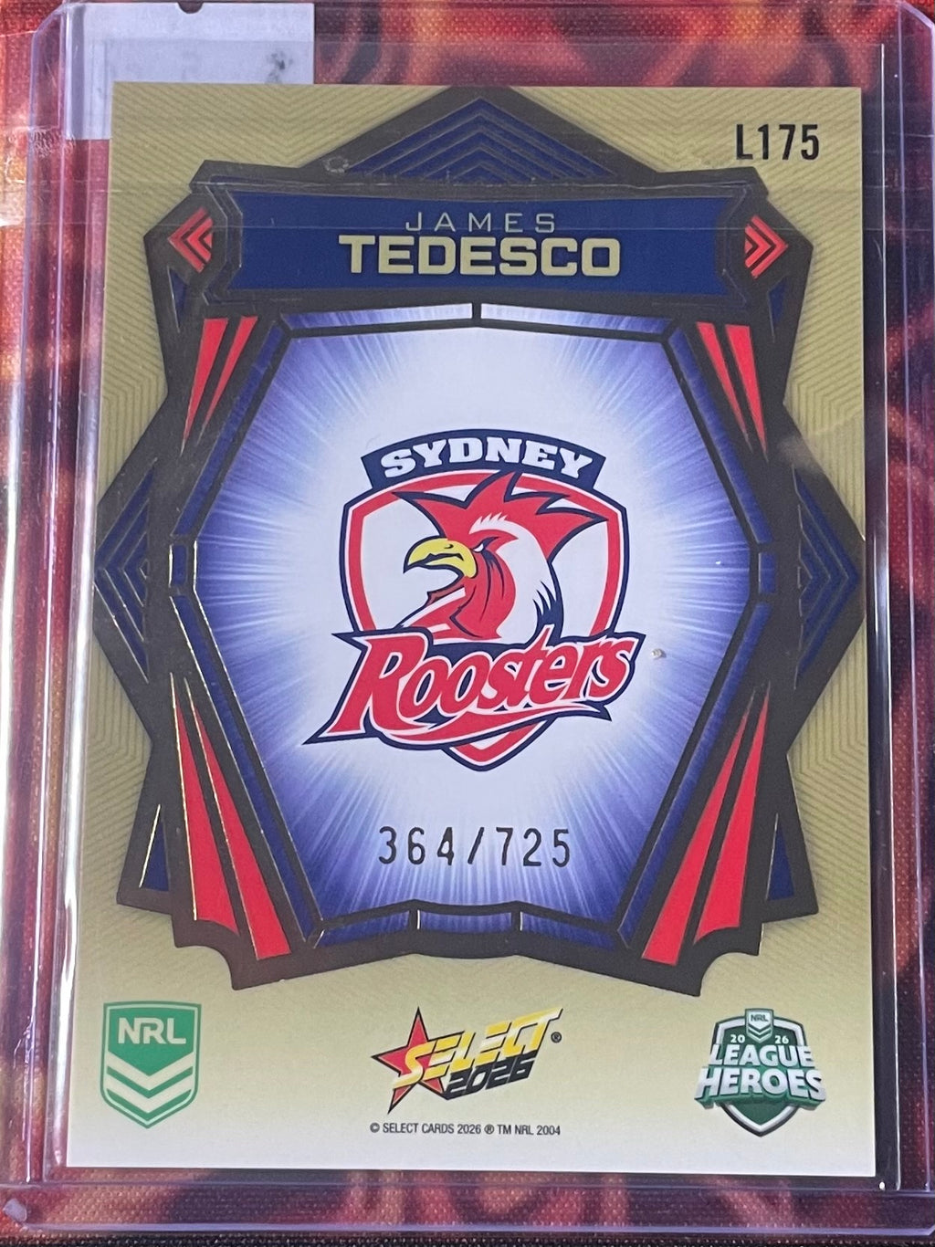 James Tedesco Select NRL 2026 Gold Luminous 364/725