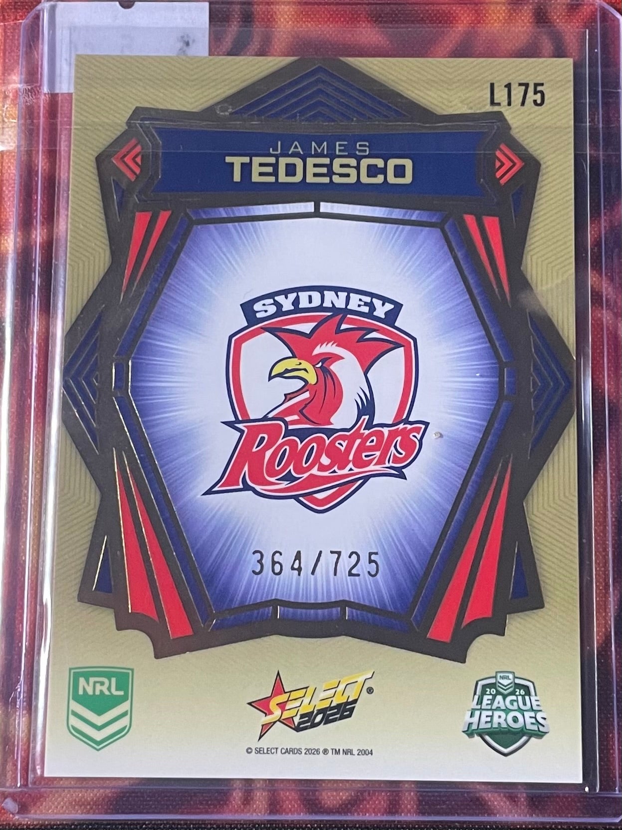 James Tedesco Select NRL 2026 Gold Luminous 364/725