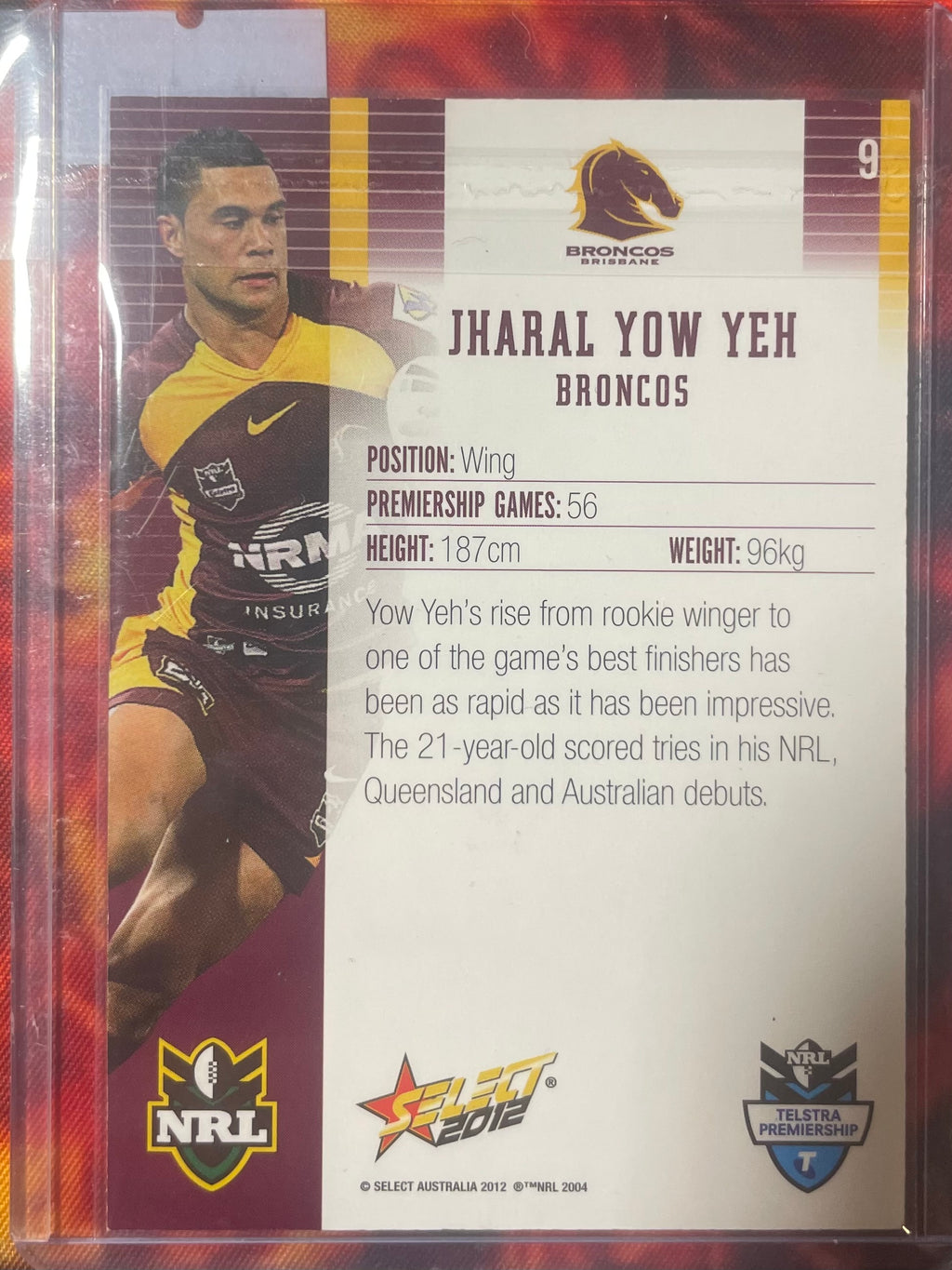 Jharal Yow Yeh Select NRL 2012 In Person Autograph