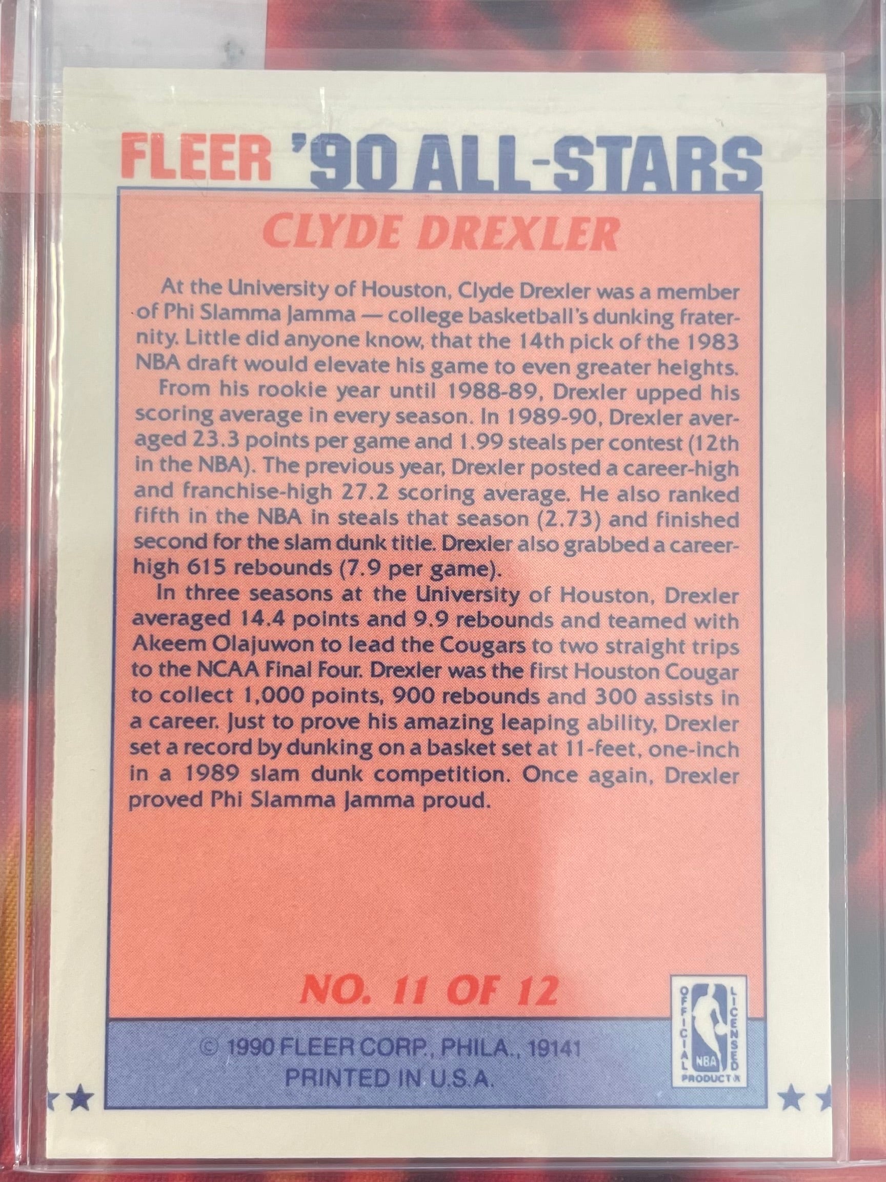 Clyde Drexler Fleer 89-90 90s All Stars