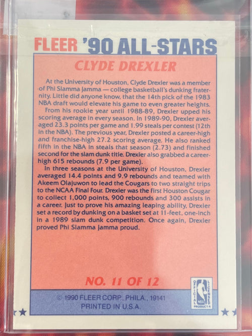 Clyde Drexler Fleer 89-90 90s All Stars