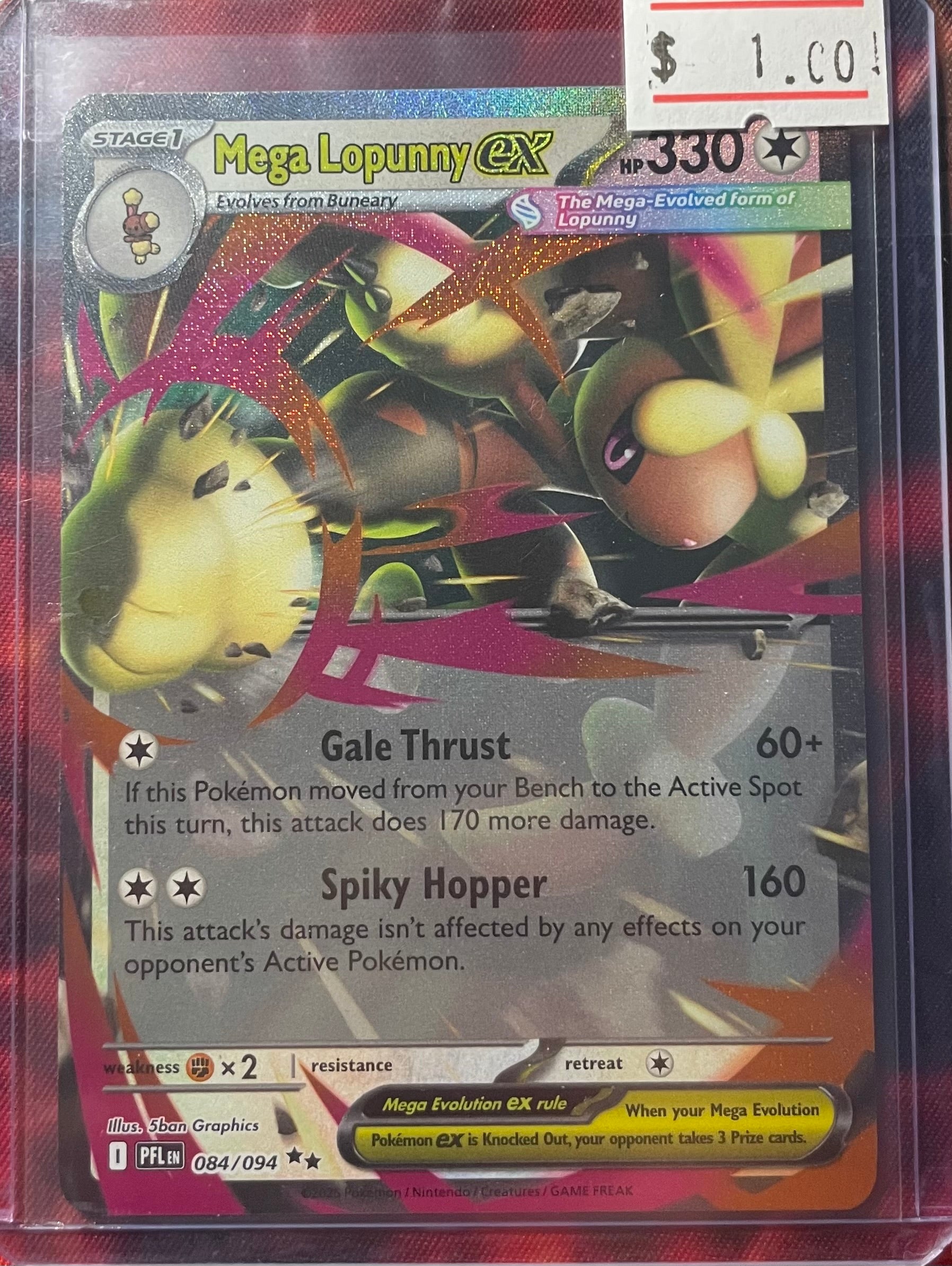 MEGA LOPUNNY EX 084/094 Double Rare Phantasmal Flames Pokemon Holo Near Mint