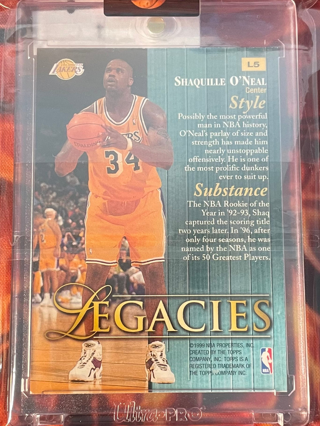 Shaquille O’Neal Topps 98-99 Legacies