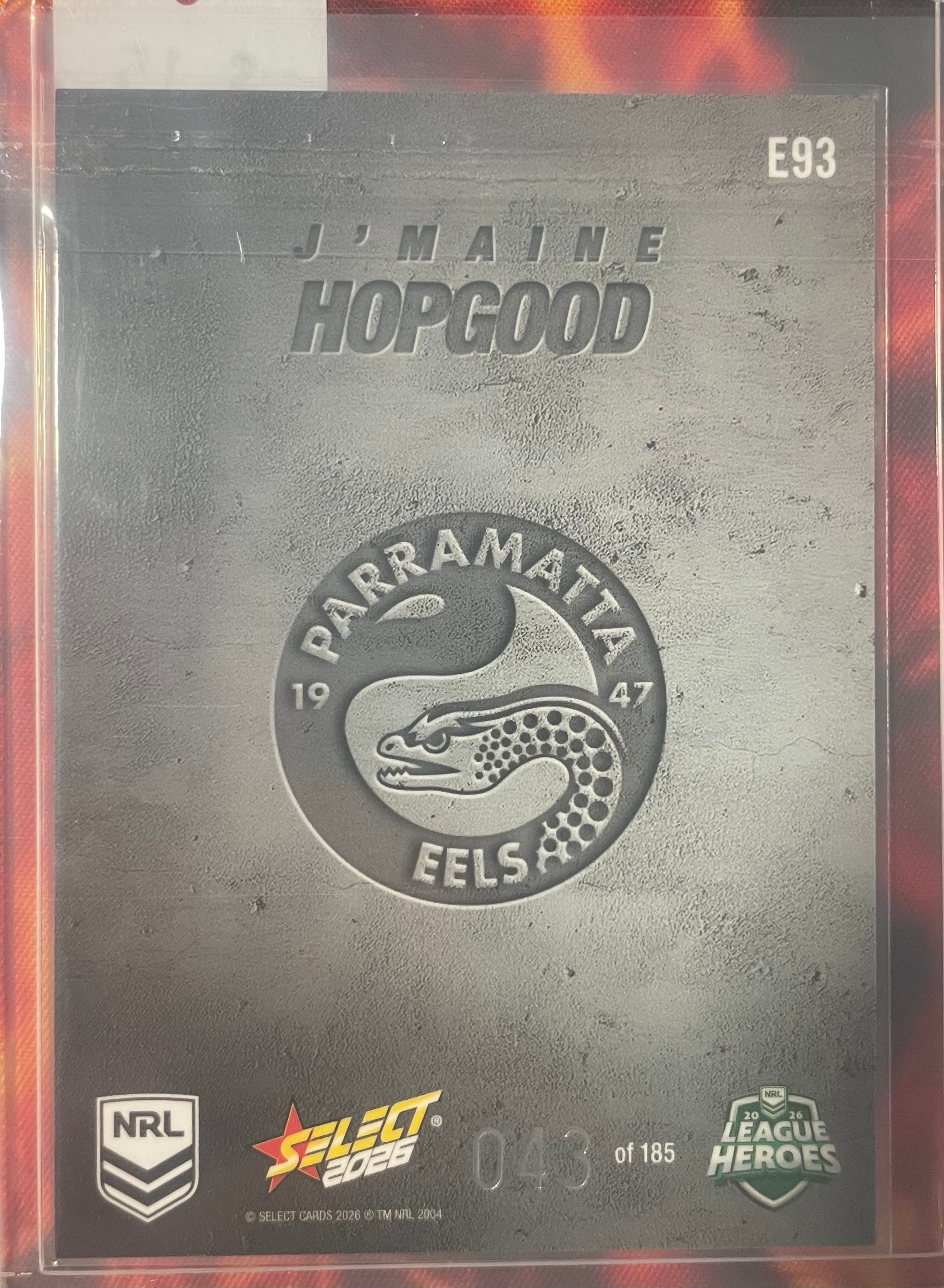 J’Maine HopGood Select NRL 2026 Etched 043/185