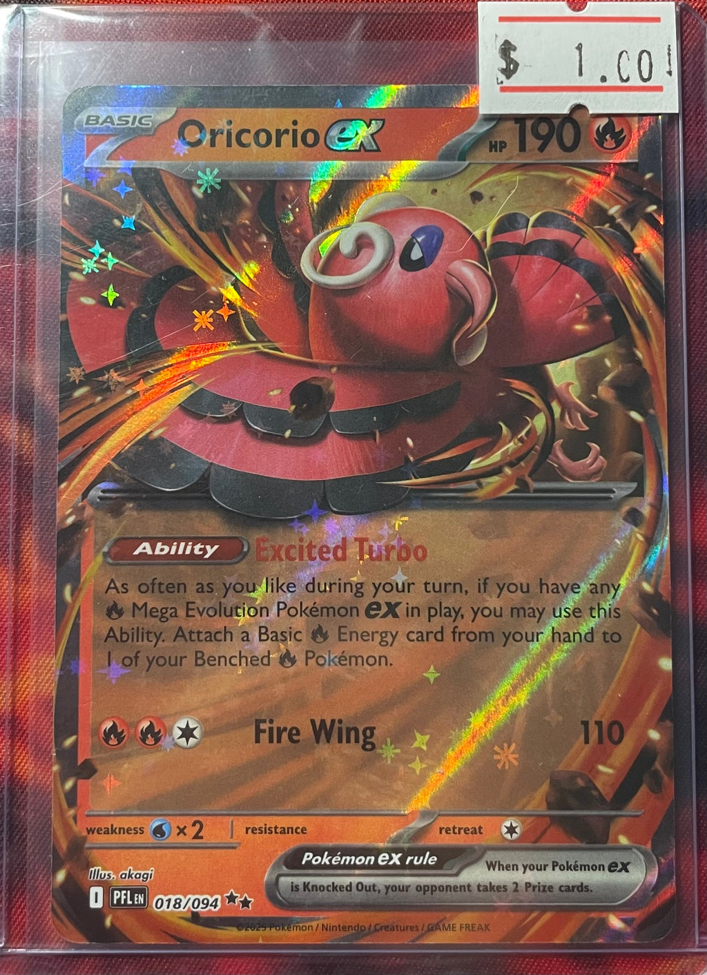 Oricorio ex 018/094 Double Rare Phantasmal Flames Pokemon Holo