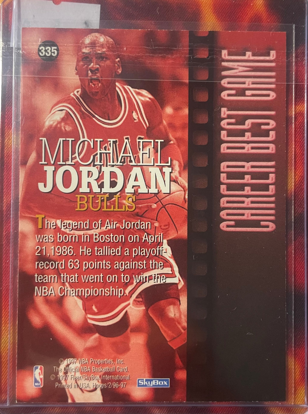 Michael Jordan NBA Hoops 96-97 Career Best Game