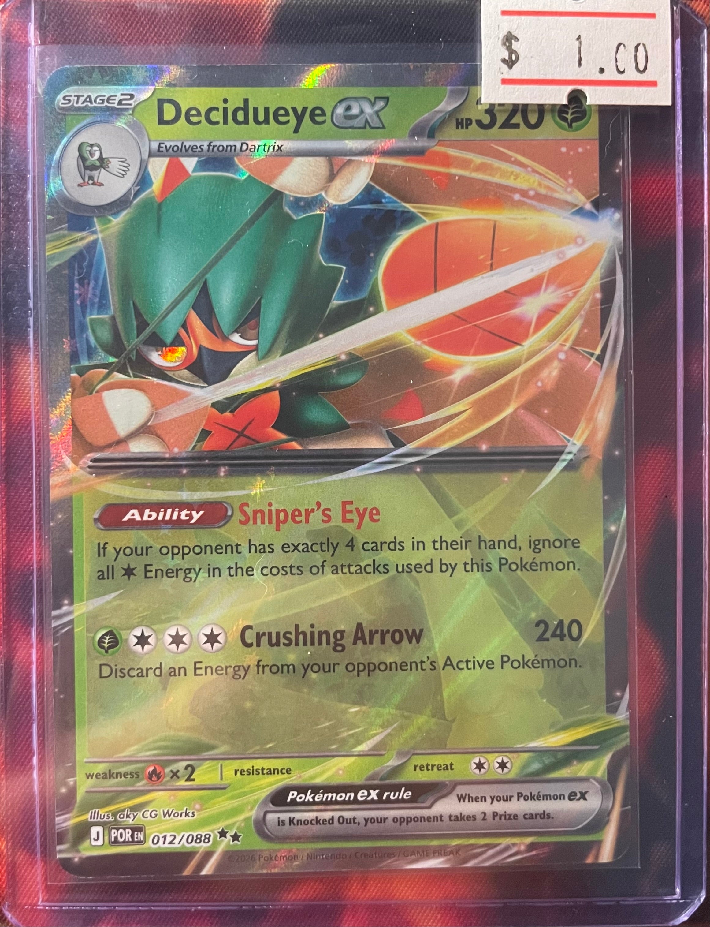Decidueye ex 012/088 Double Rare ME: Perfect Order Pokemon TCG
