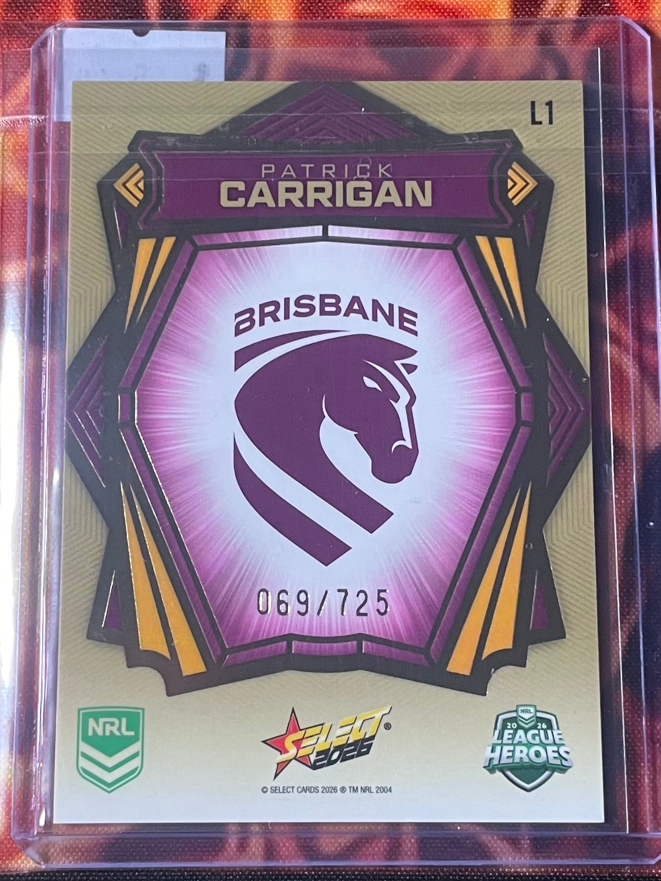 Patrick Carrigan Select NRL 2026 Gold Luminous 069/725