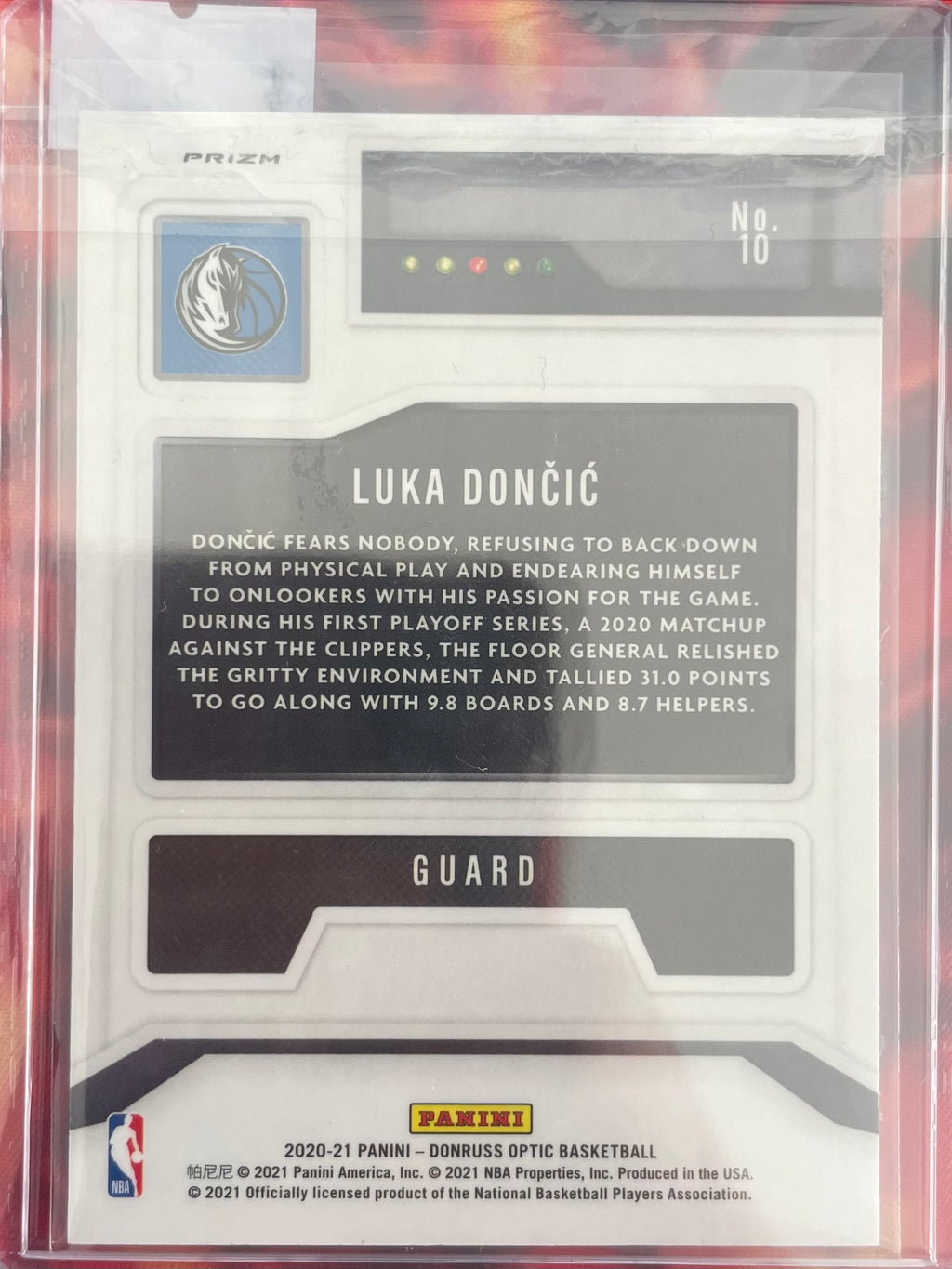 Luka Doncic Optic 20-21 T-Minus Purple Holo
