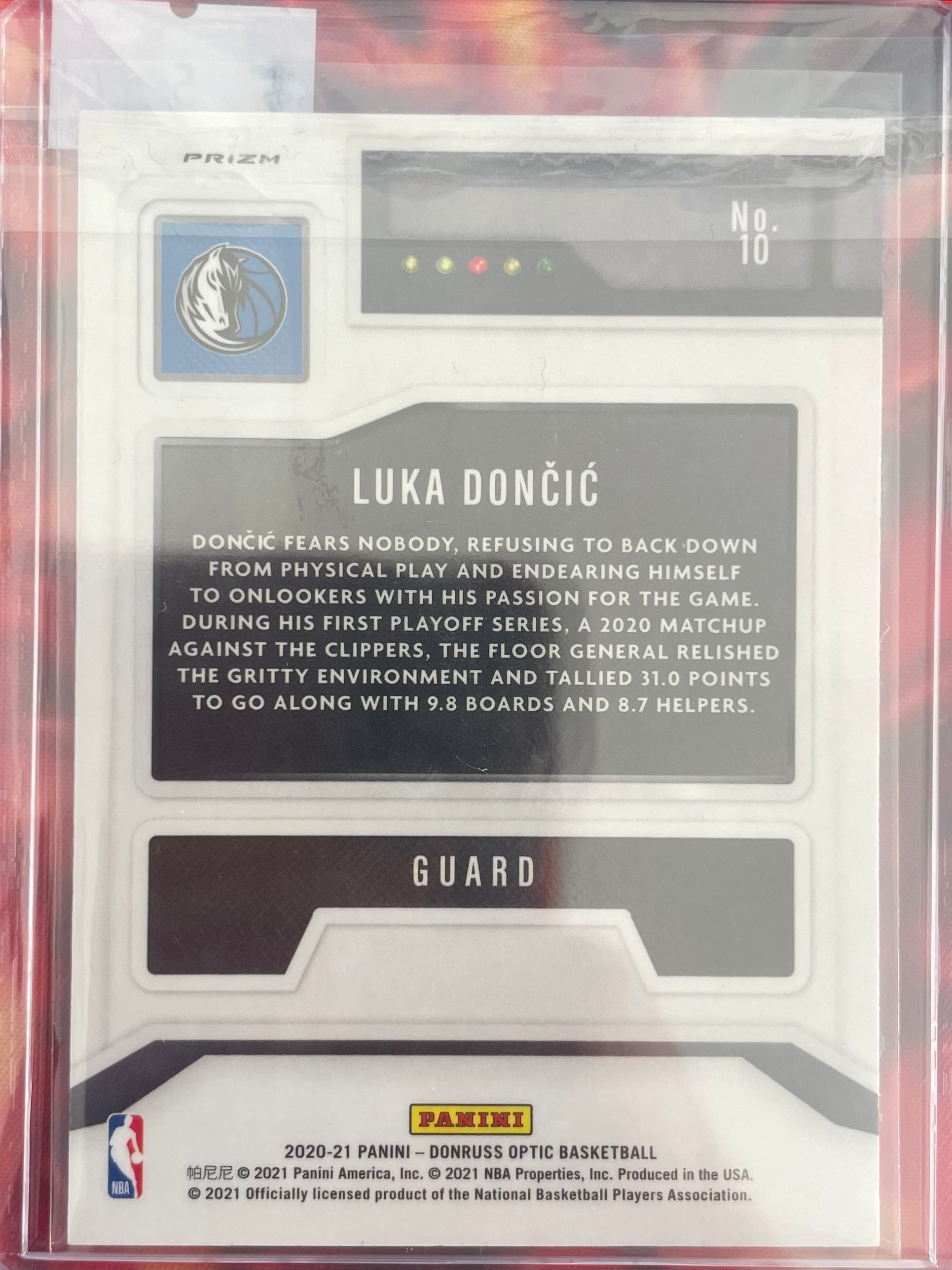 Luka Doncic Optic 20-21 T-Minus Purple Holo