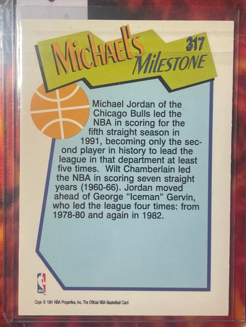 Michael Jordan NBA Hoops 90-91 Milestones Points