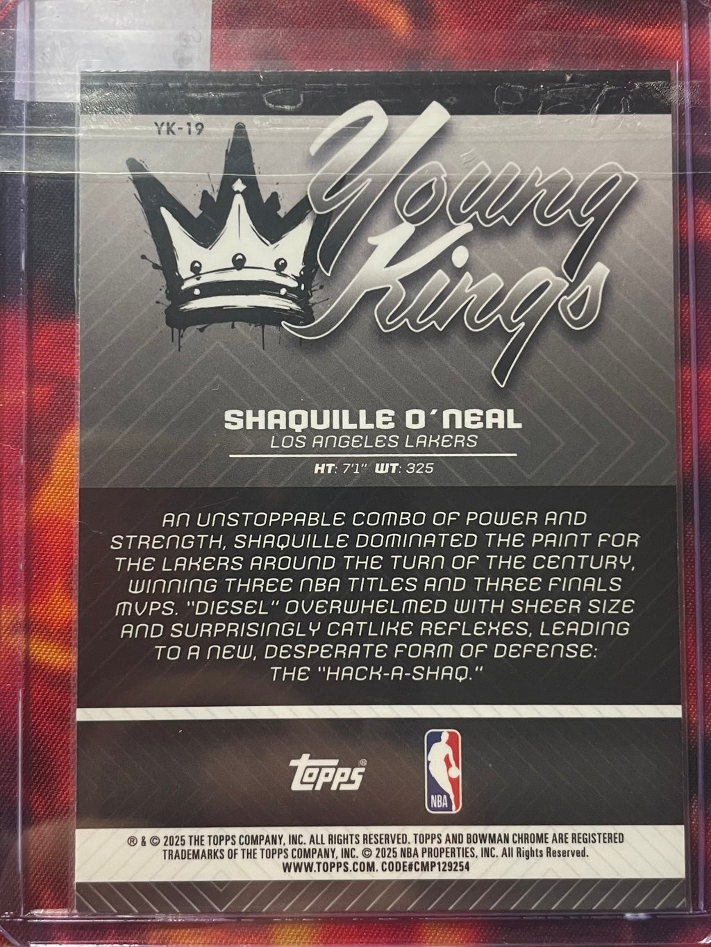 Shaquille O’Neal Bowman Chrome 25-26 Young Kings