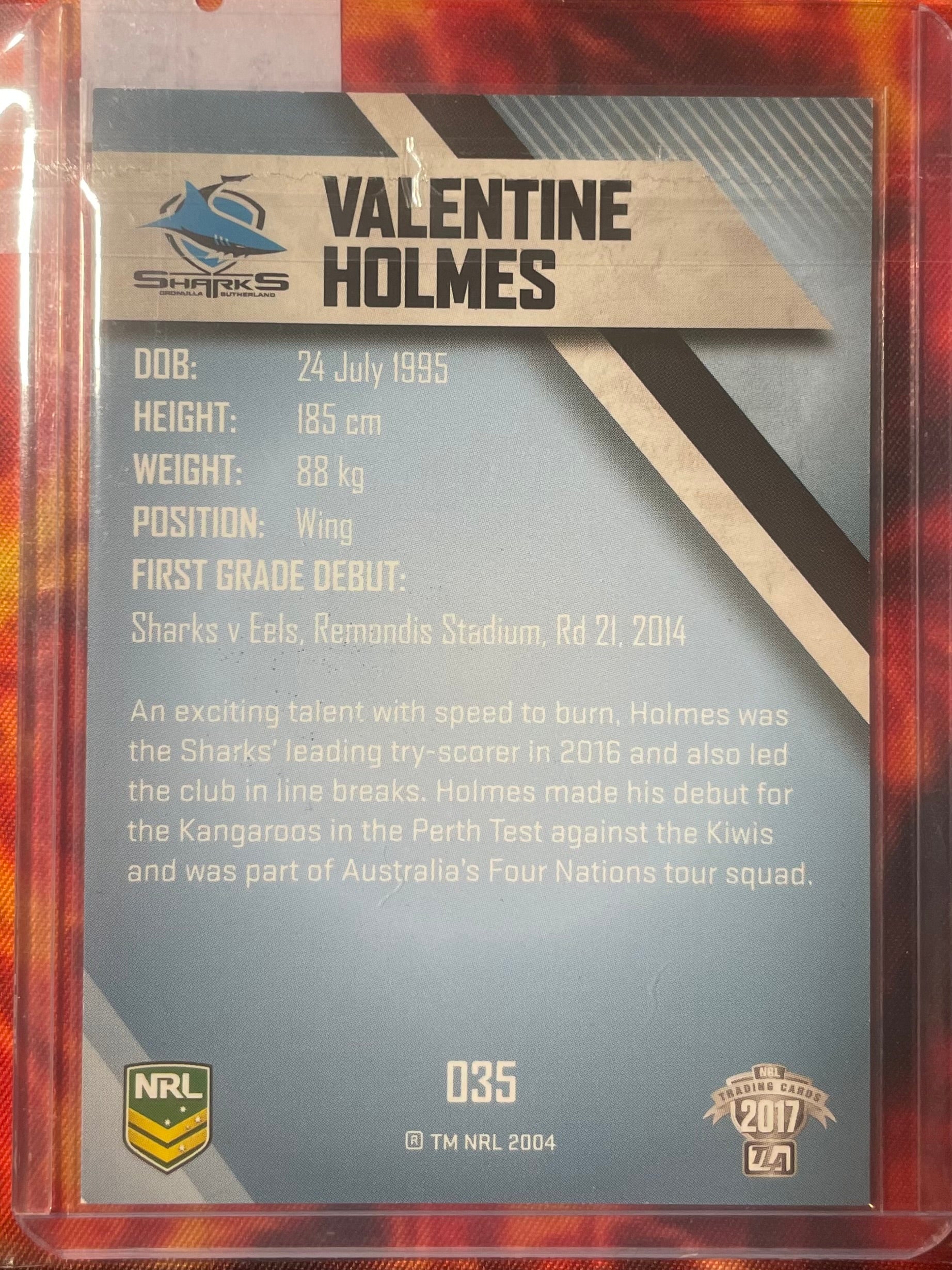 Valentine Holmes Traders NRL 2016 In Person Autograph