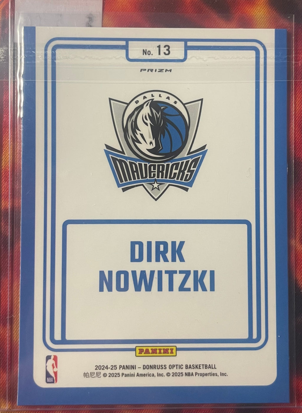 Dirk Nowitzki Optic 24-25 Winner Stays Purple Holo