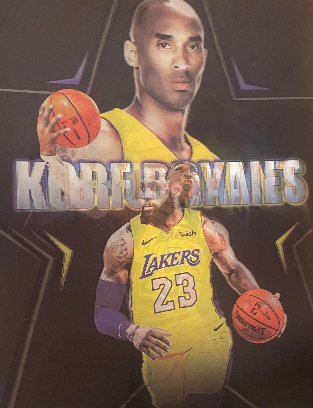 LeBron Jordan Bryant 3D Lenticular 60cmx40cm Unframed Print Poster