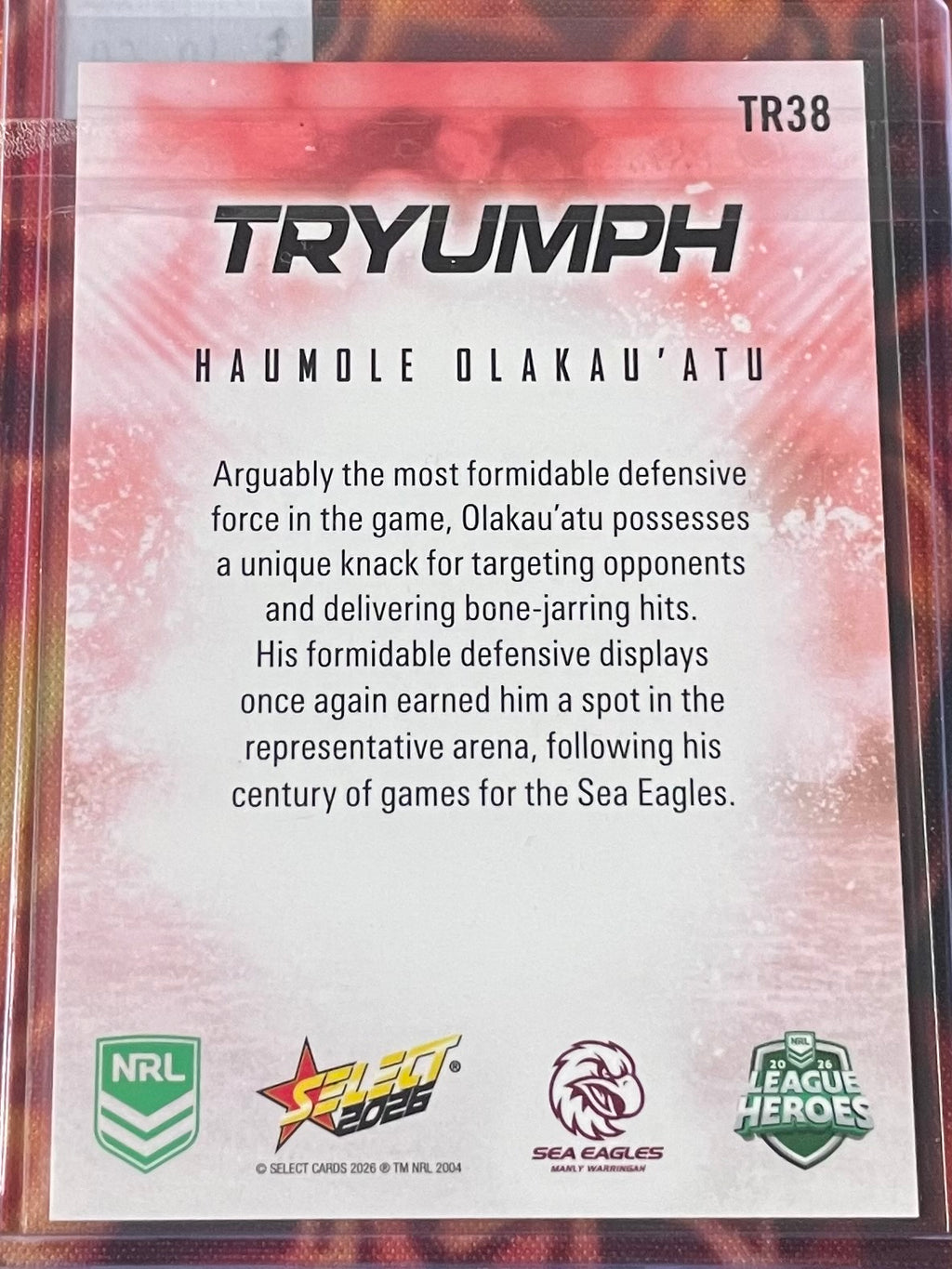 Haumole Olakau’atu Select NRL 2026 Tryumph