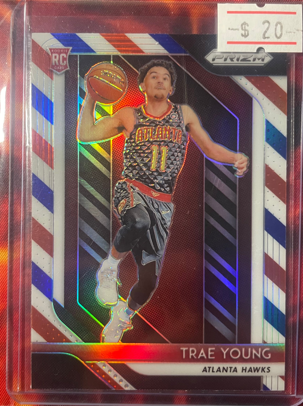 Trae Young Prizm 18-19 Red White & Blue RC