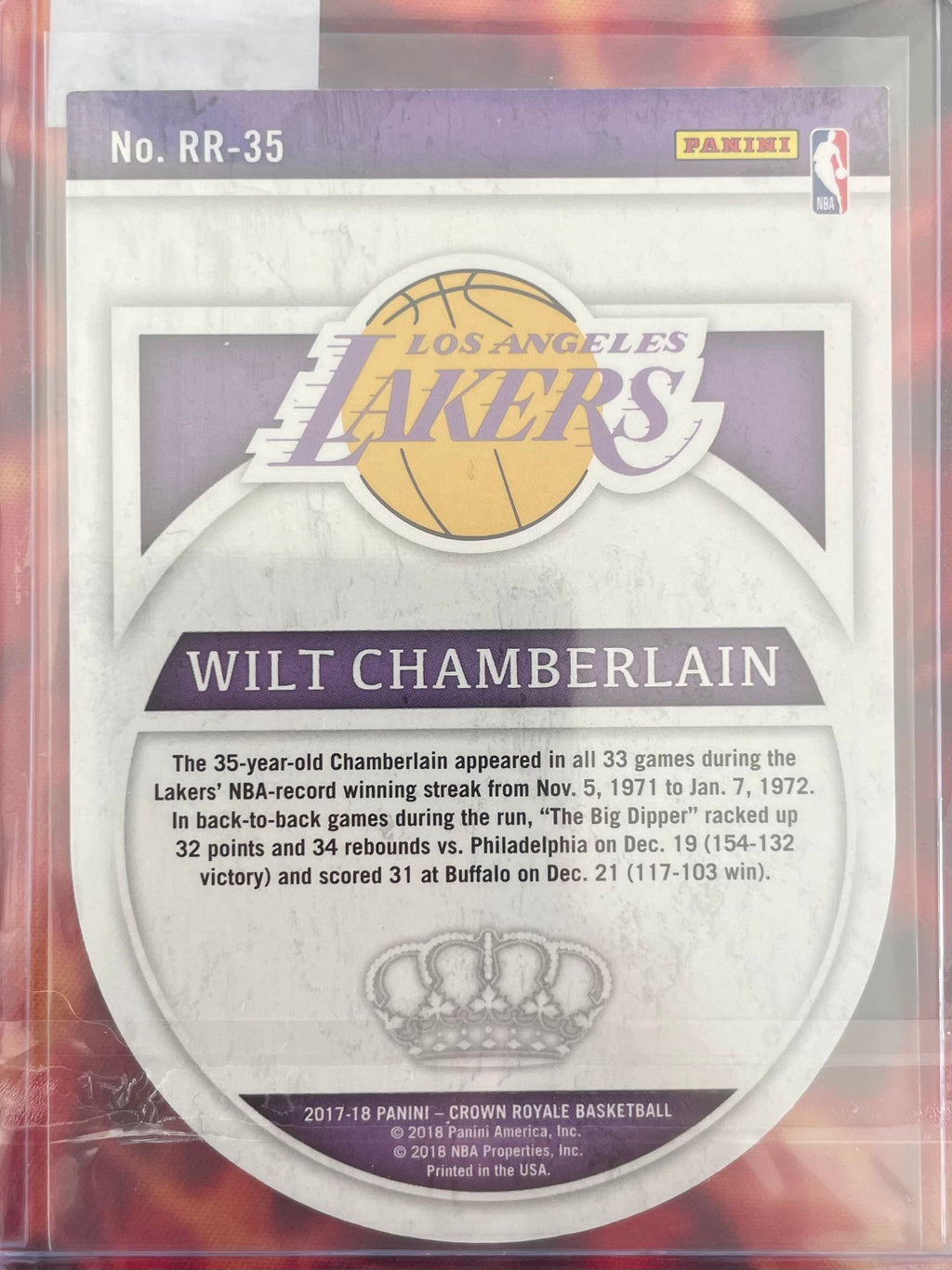 Wilt Chamberlain Crown Royal 17-18 RoundBall Royalty Blue Mojo /25