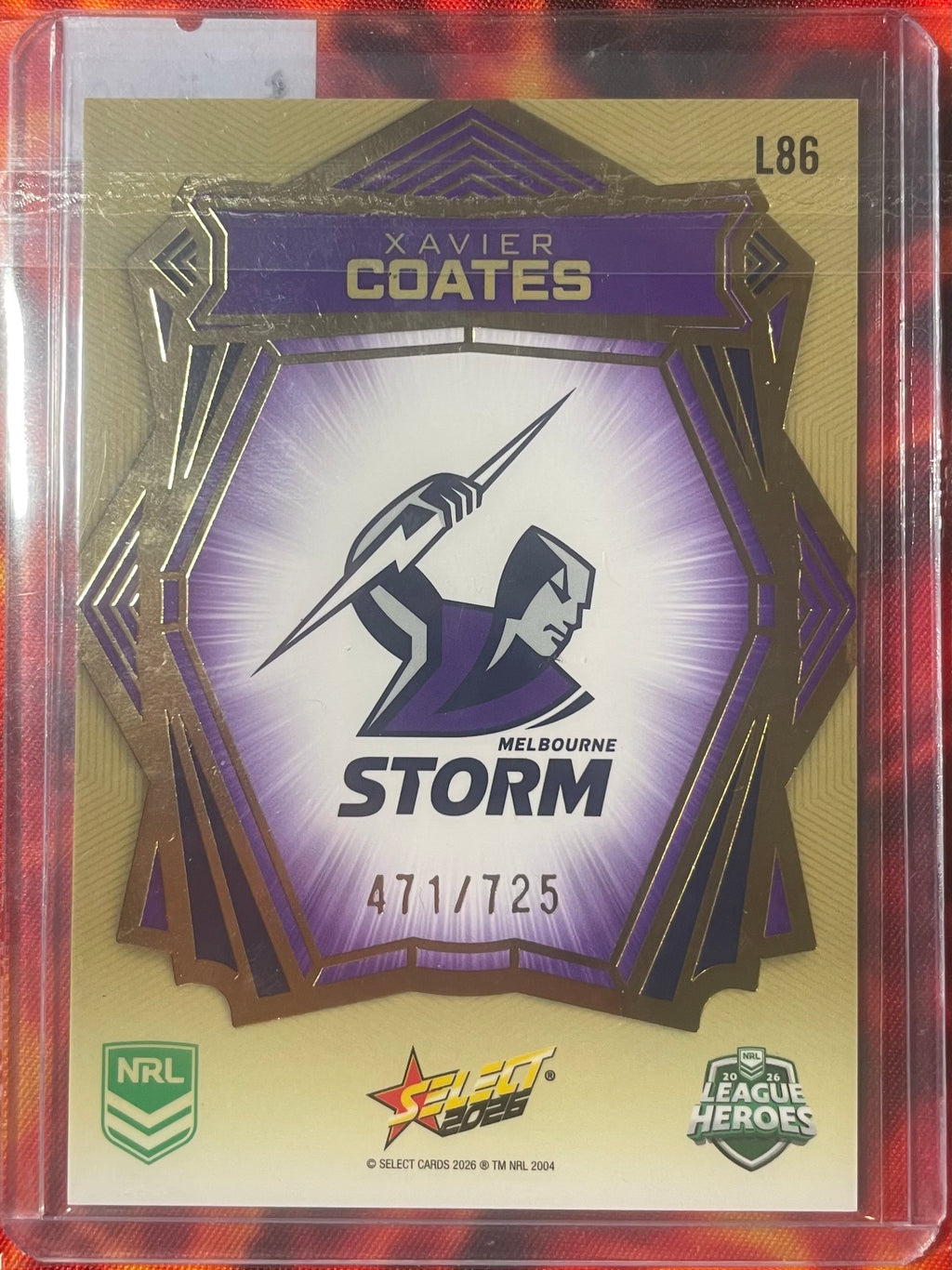Xavier Coates Select NRL 2026 Gold Luminous 471/725