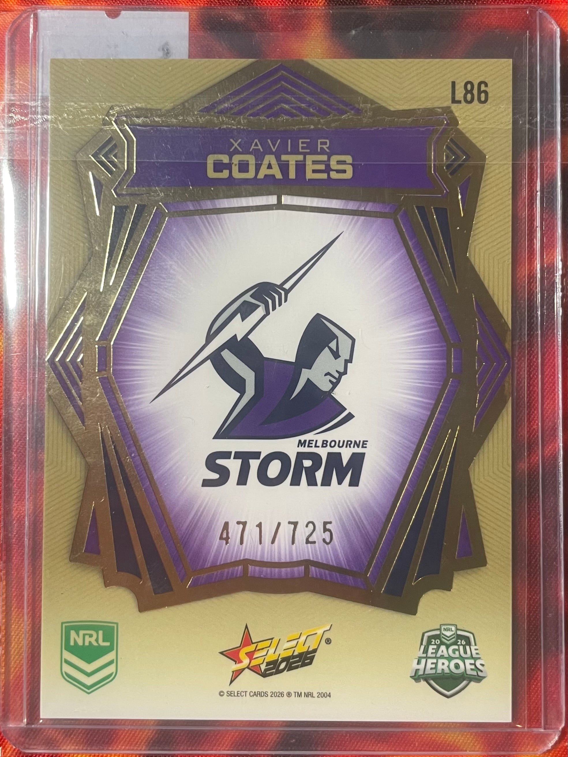 Xavier Coates Select NRL 2026 Gold Luminous 471/725