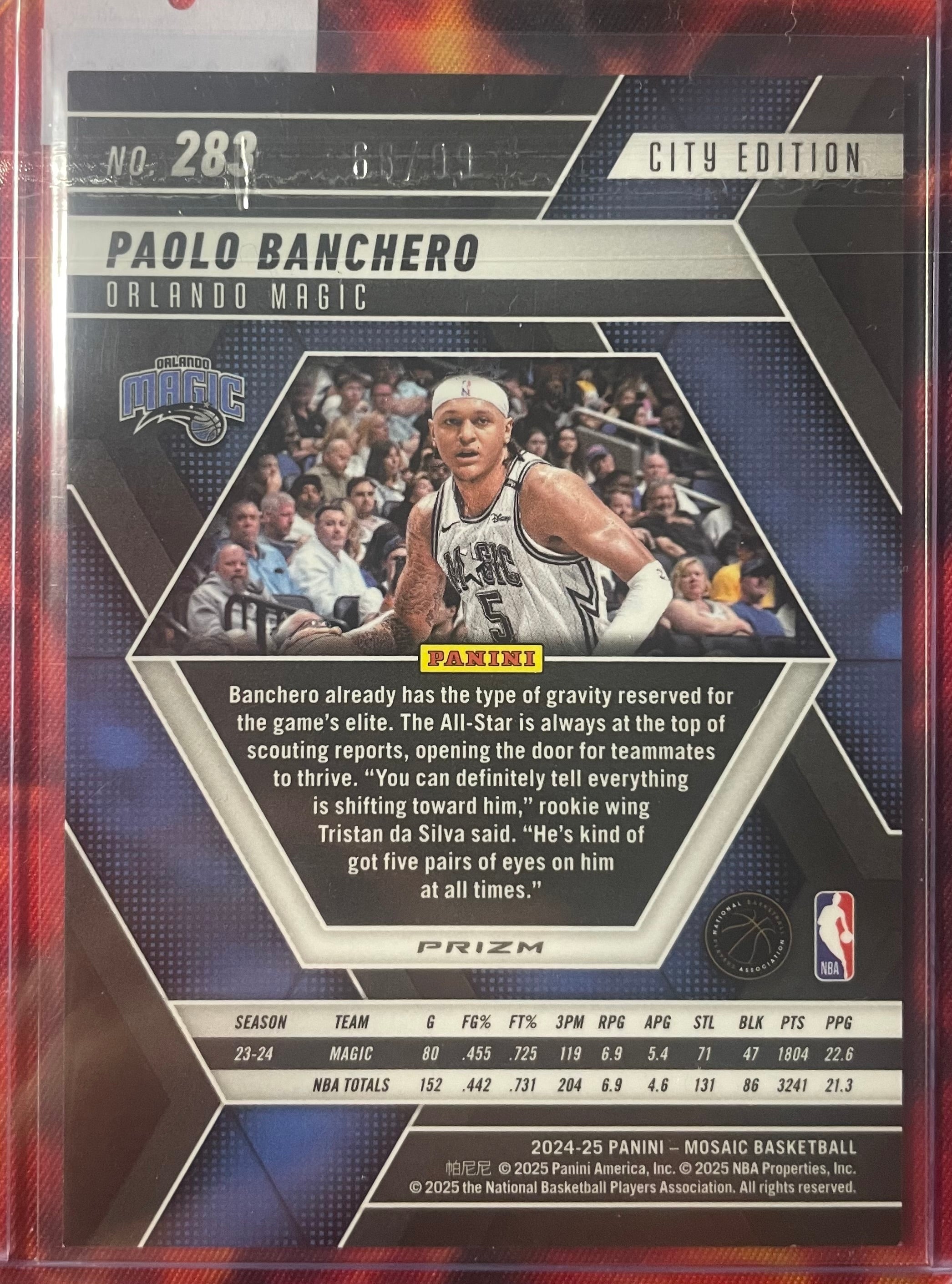 Paolo Banchero Mosaic 24-25 City Edition Red FastBreak /99