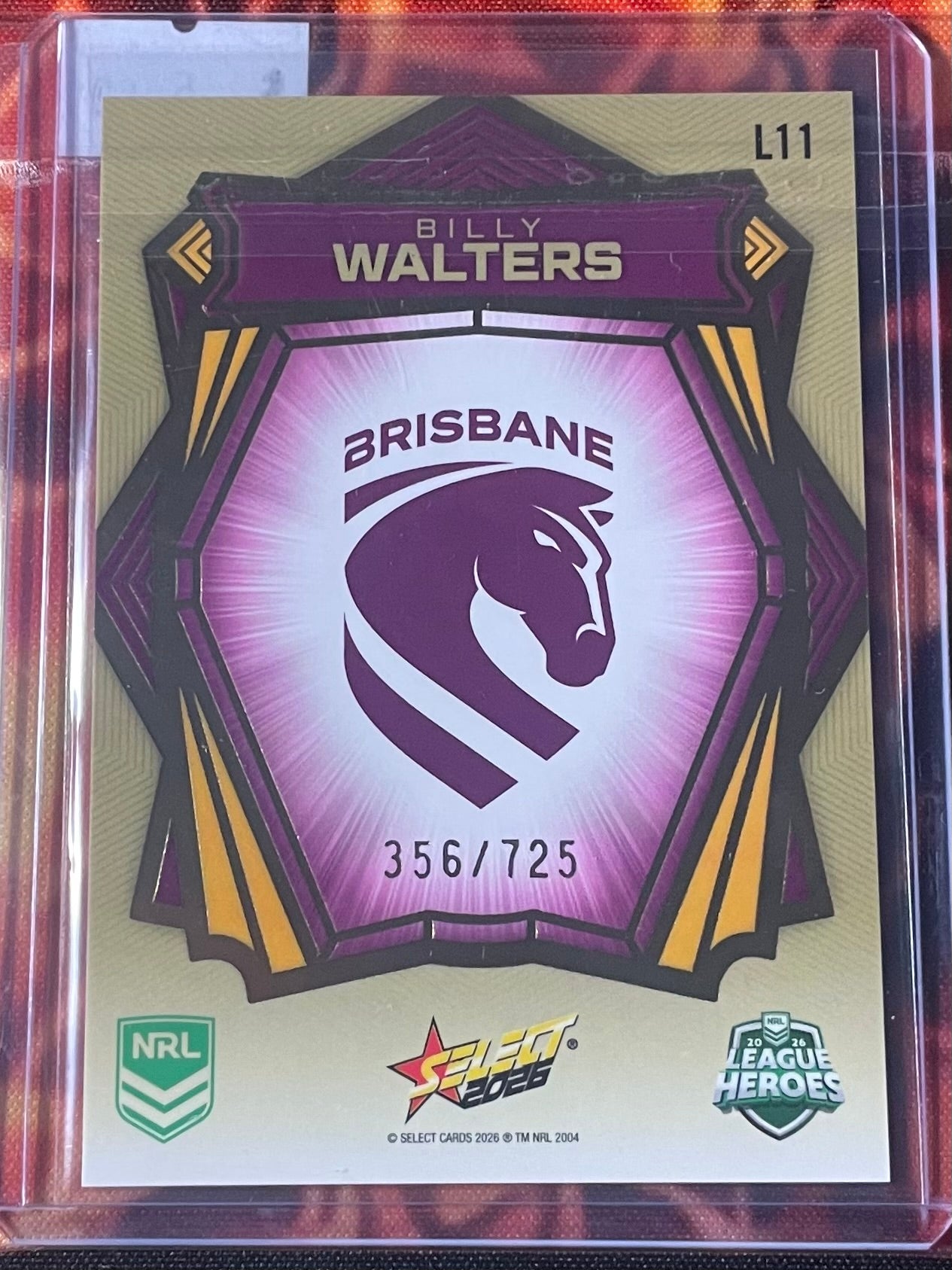 Billy Walters Select NRL 2026 Gold Luminous 356/725