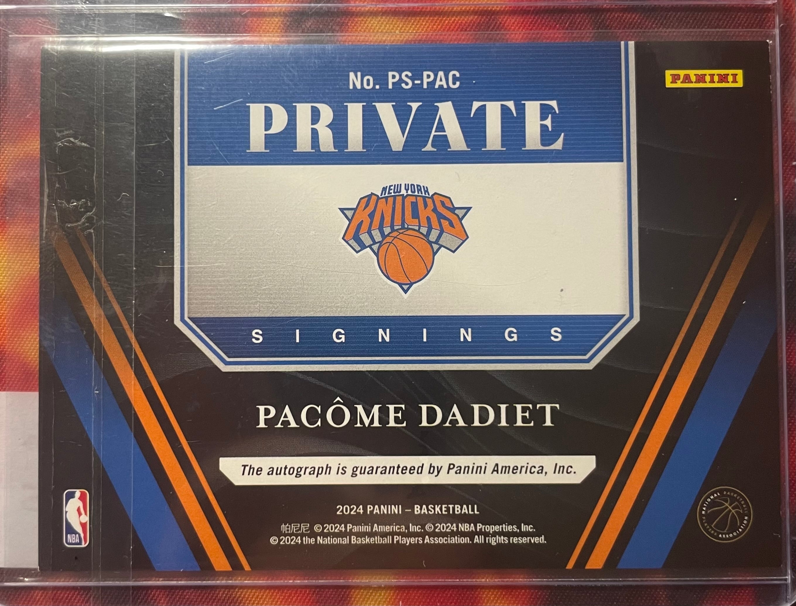 Pacome Dadiet Panini 24-25 Private Signings On Card RC Auto