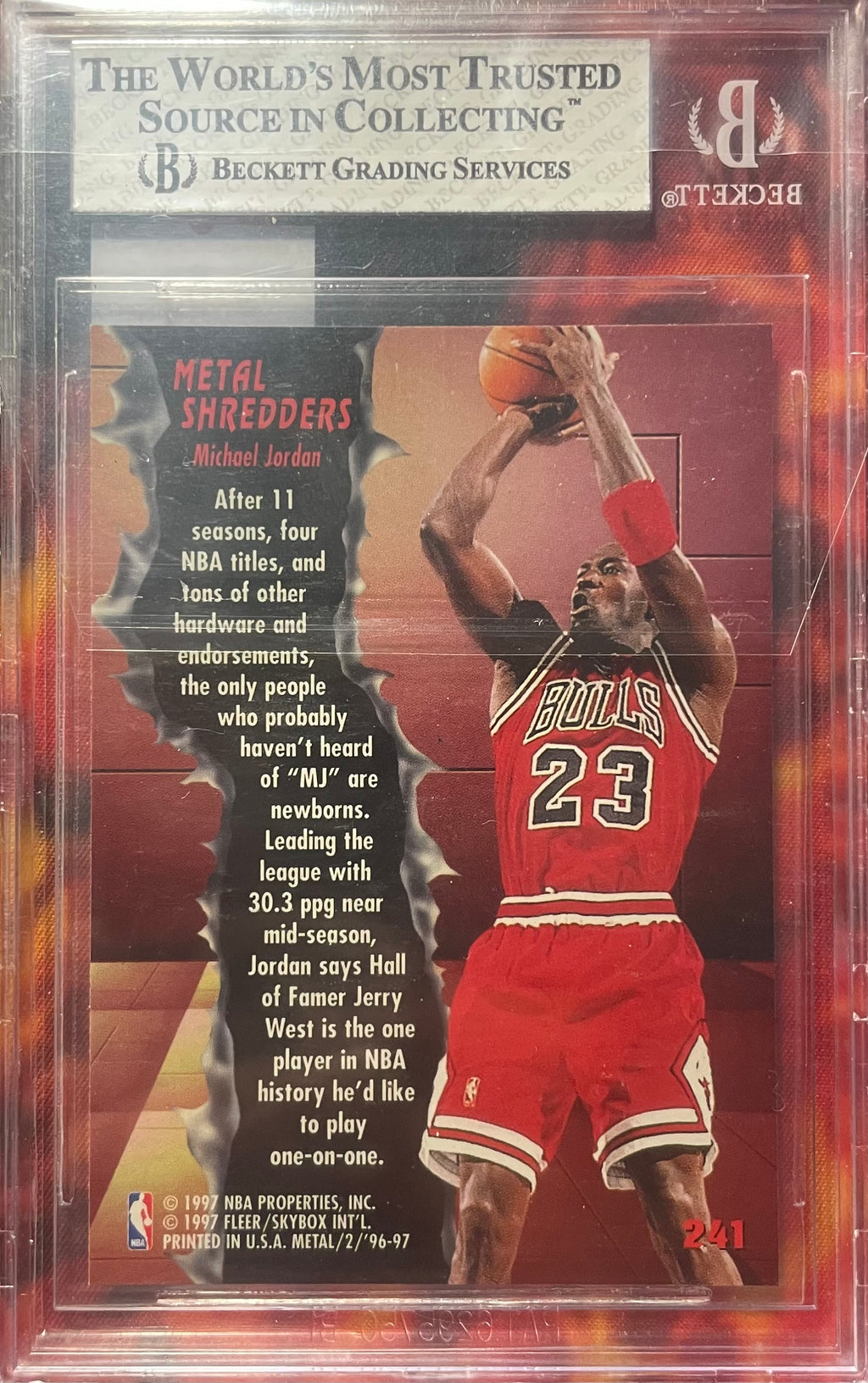 Michael Jordan Fleer Metal 96-97 Metal Shredders BGS 7.5
