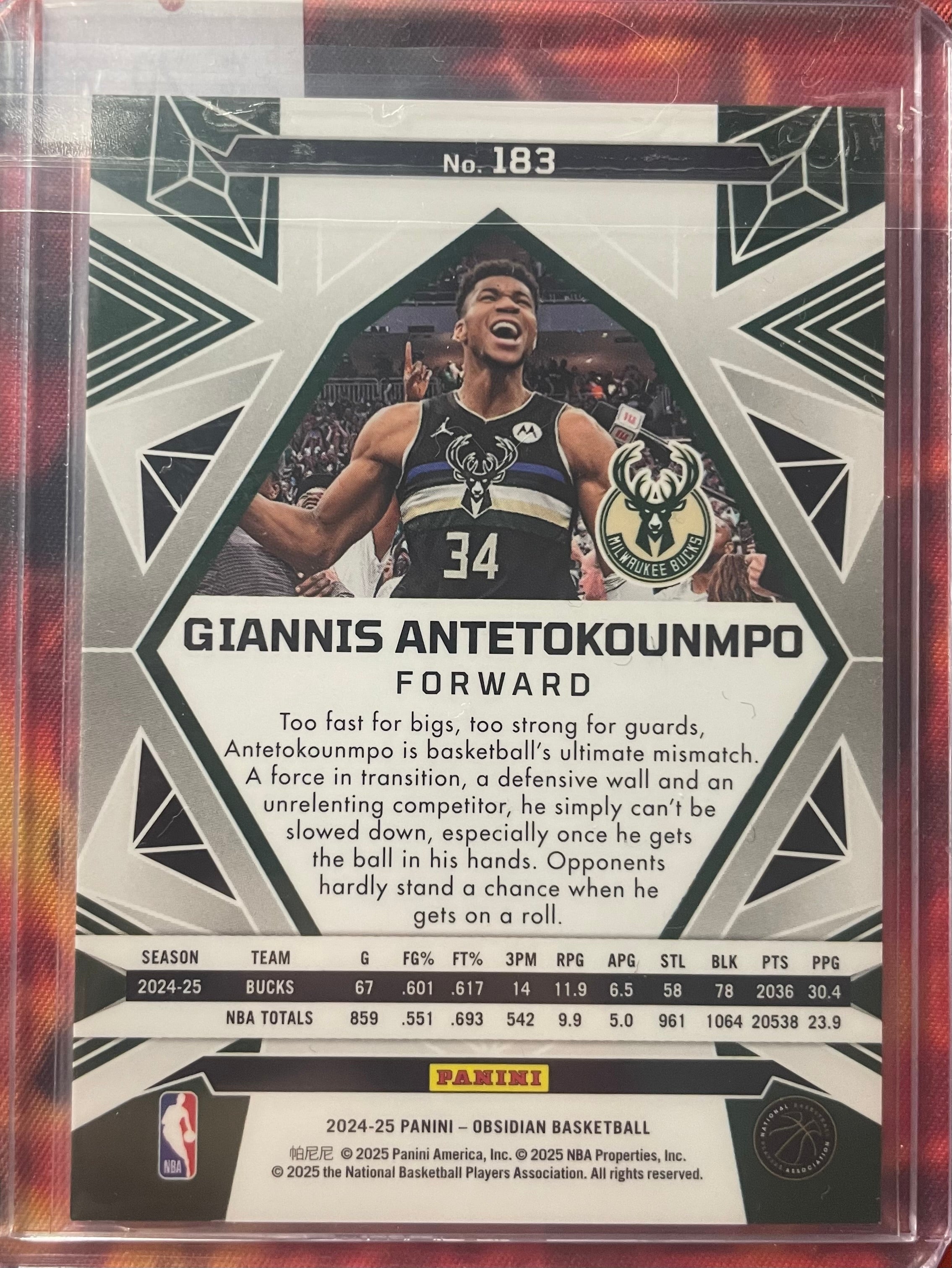 Giannis Antetokounmpo Obsidian 24-25 MVP (Short Print)