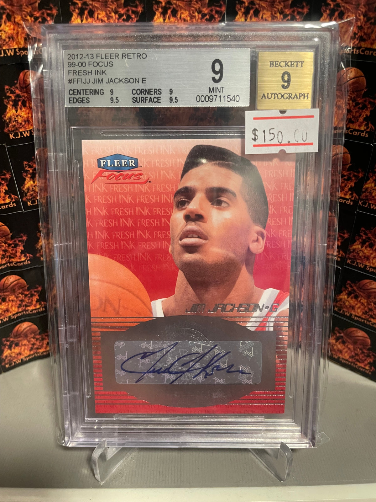 Jim Jackson 12-13 Fleer Retro Fresh Ink BGS 9 Auto 9
