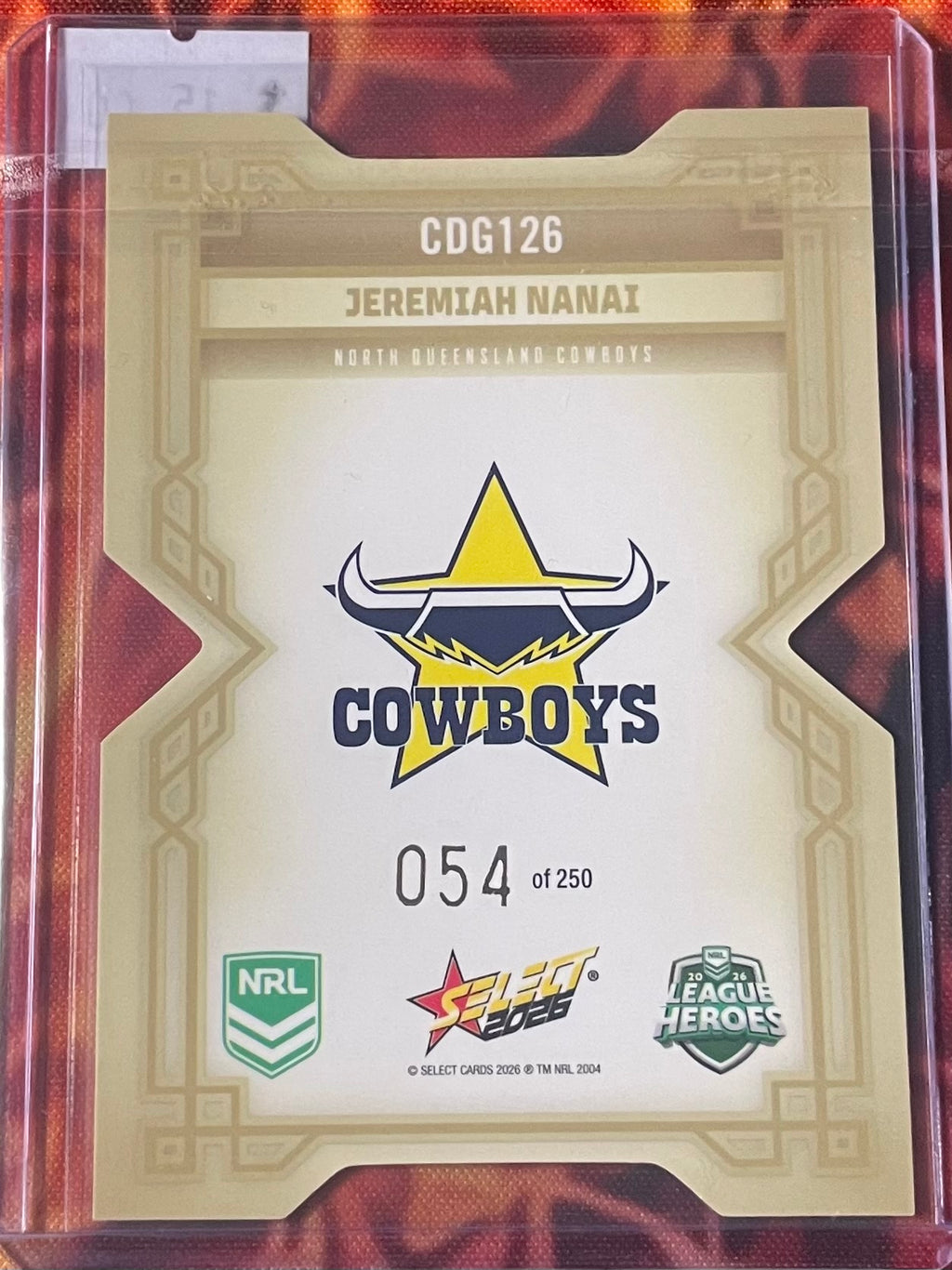 Jeremiah Nanai Select NRL 2026 Gold DieCut 054/250