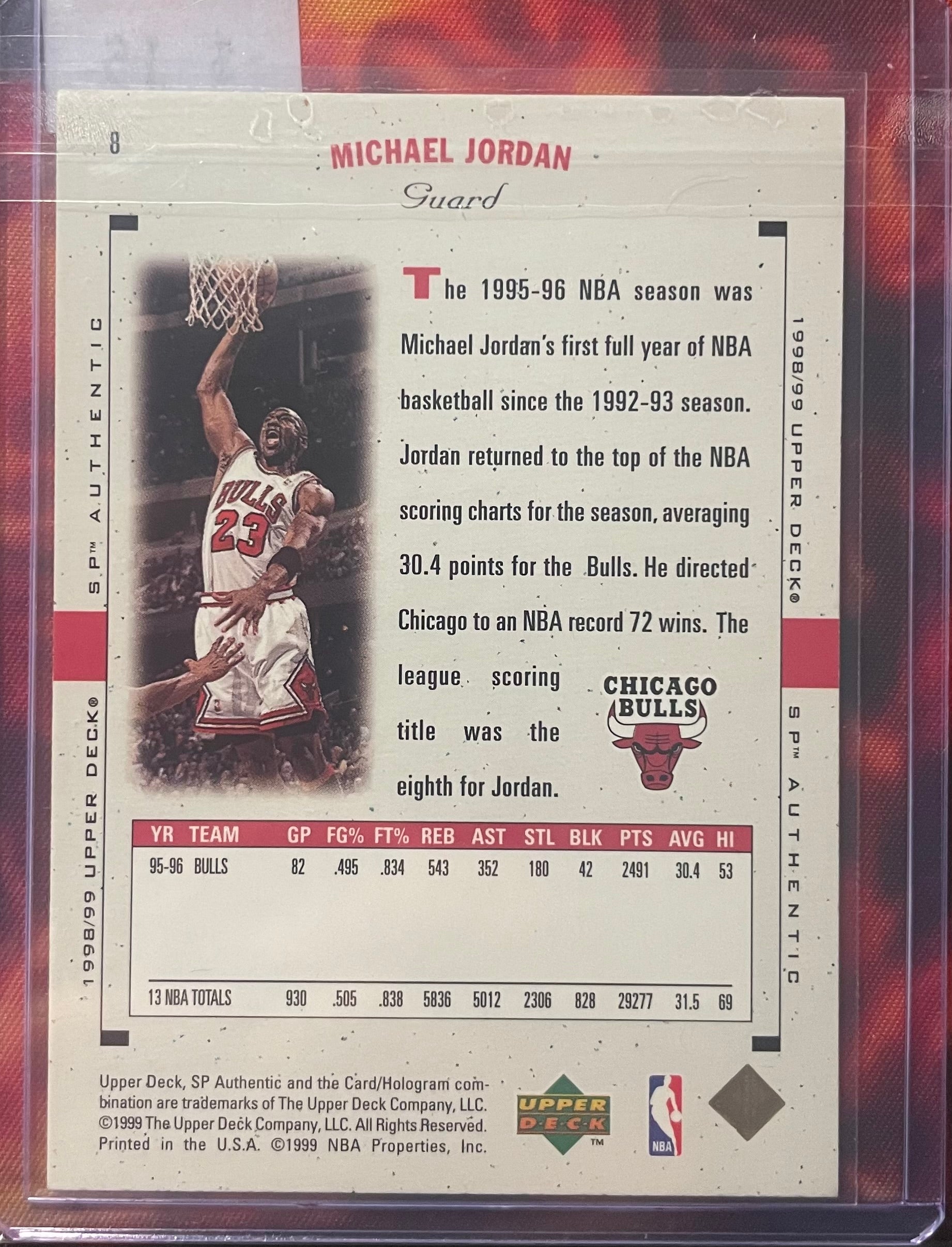 Michael Jordan UpperDeck SP Authentic 98-99