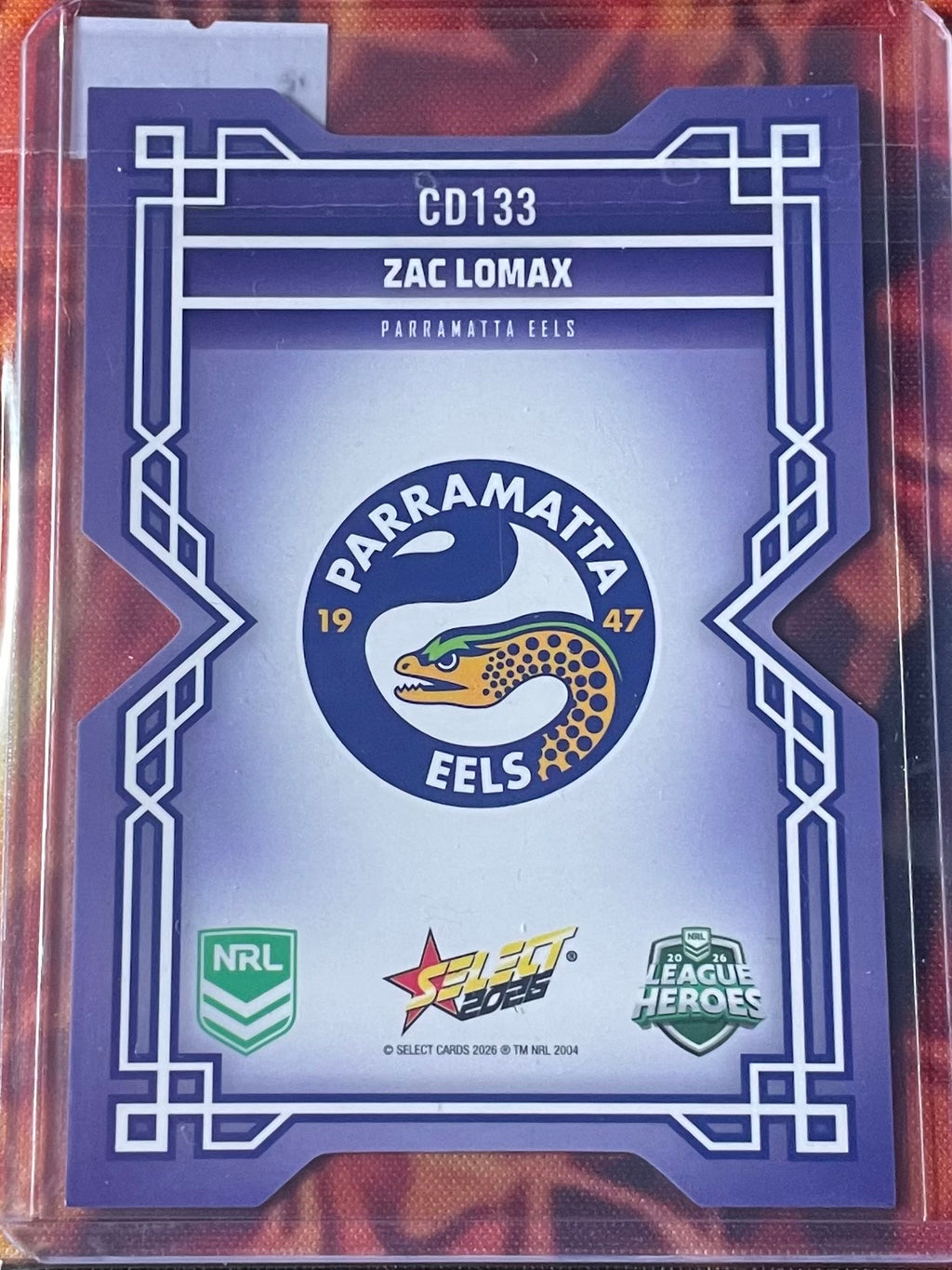 Zac Lomax Select NRL 2026 DieCut