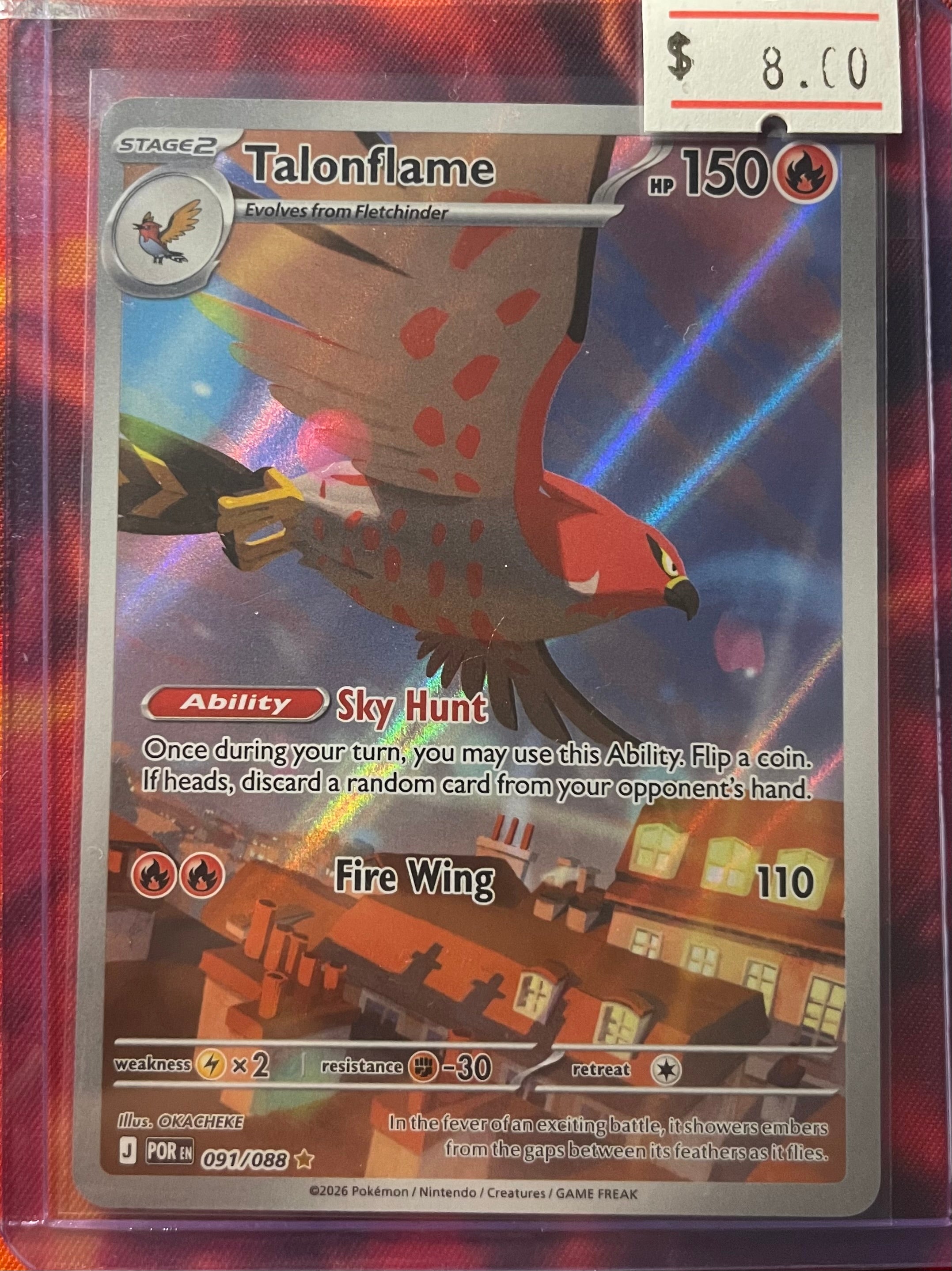 Talonflame 091/088 Illustration Rare Pokemon Perfect Order
