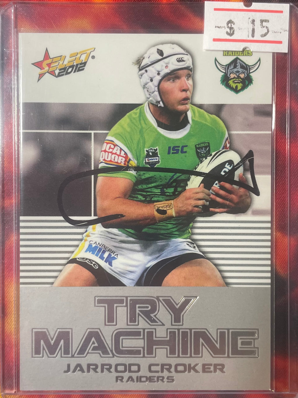 Jarrod Crocker Select NRL 2012 Try Machine In Person Autograph