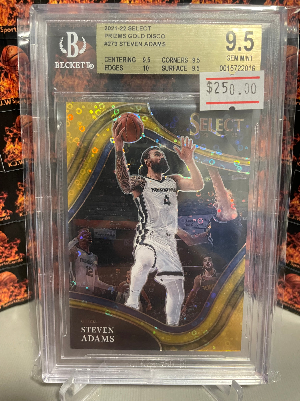 Steven Adams Select Prizm Gold Disco /10 BGS 9.5
