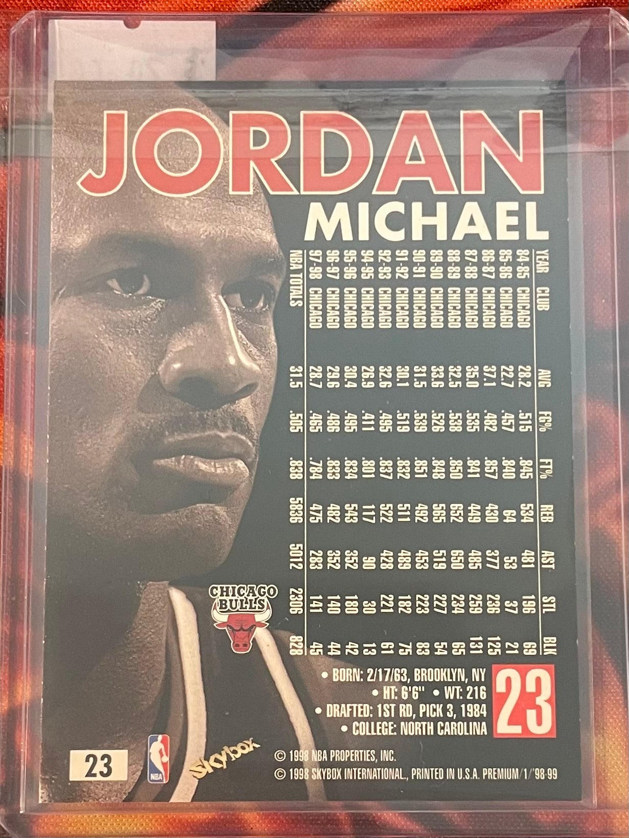 Michael Jordan SkyBox Premium 98-99 Printed Auto