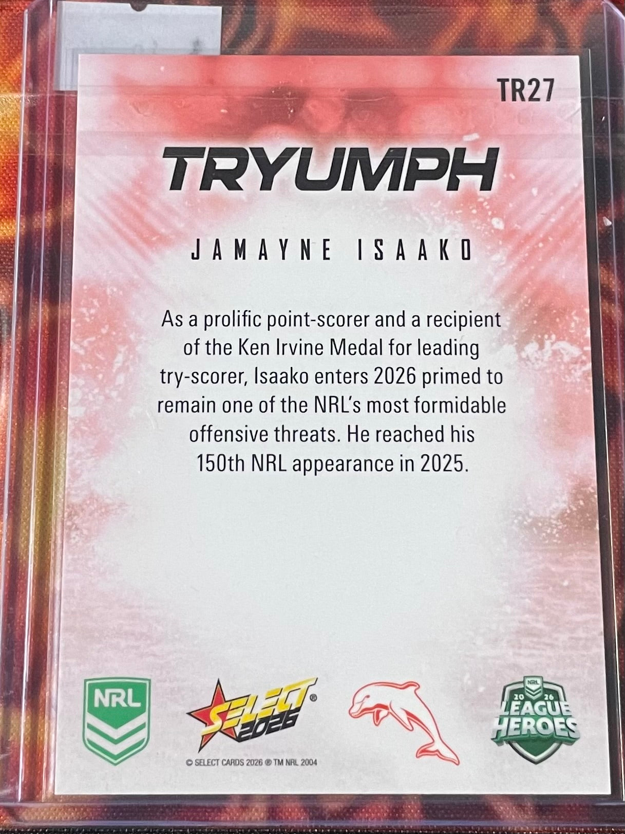 Jamayne Isaako Select NRL 2026 Tryumph