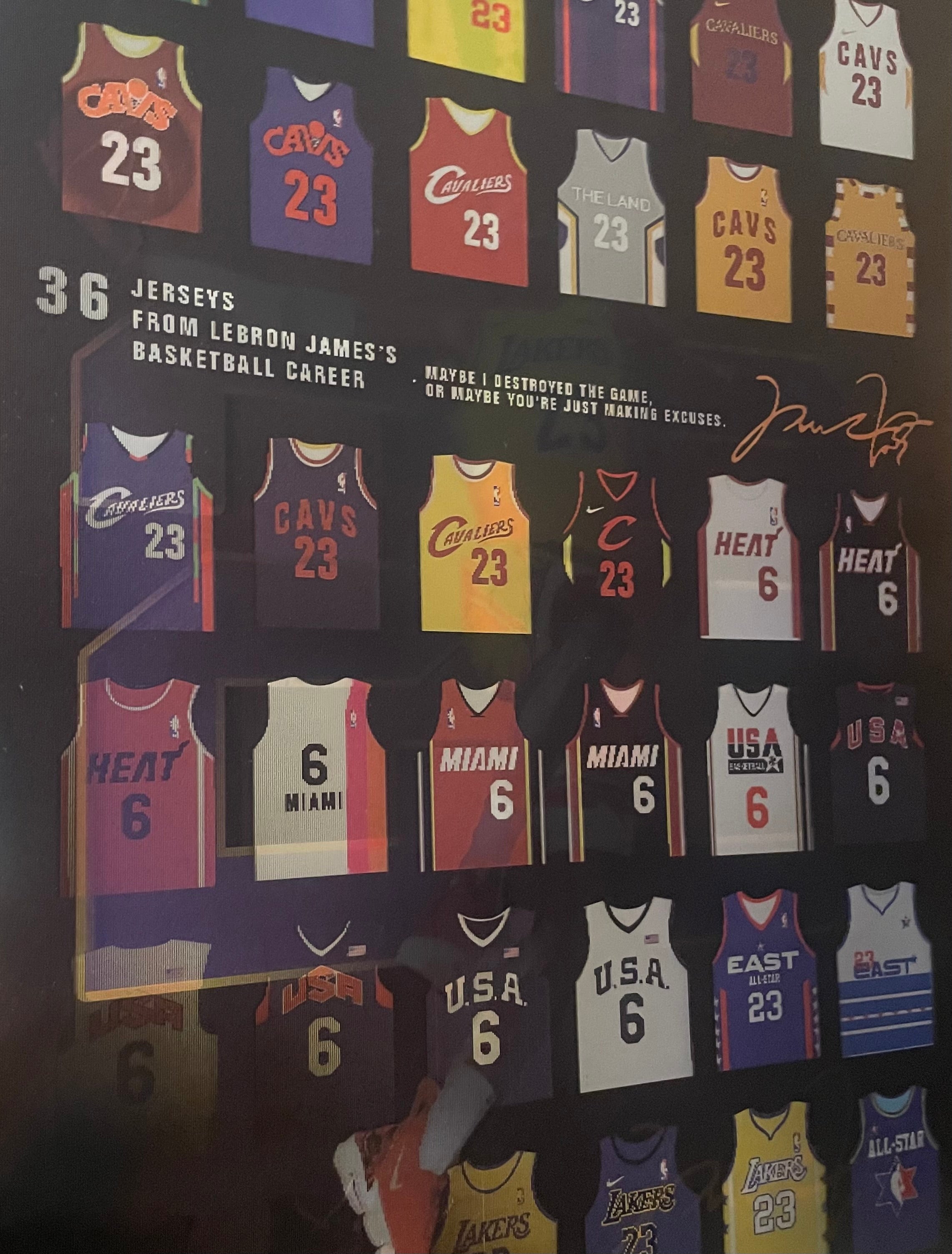LeBron James Career Jerseys 3D Lenticular Poster