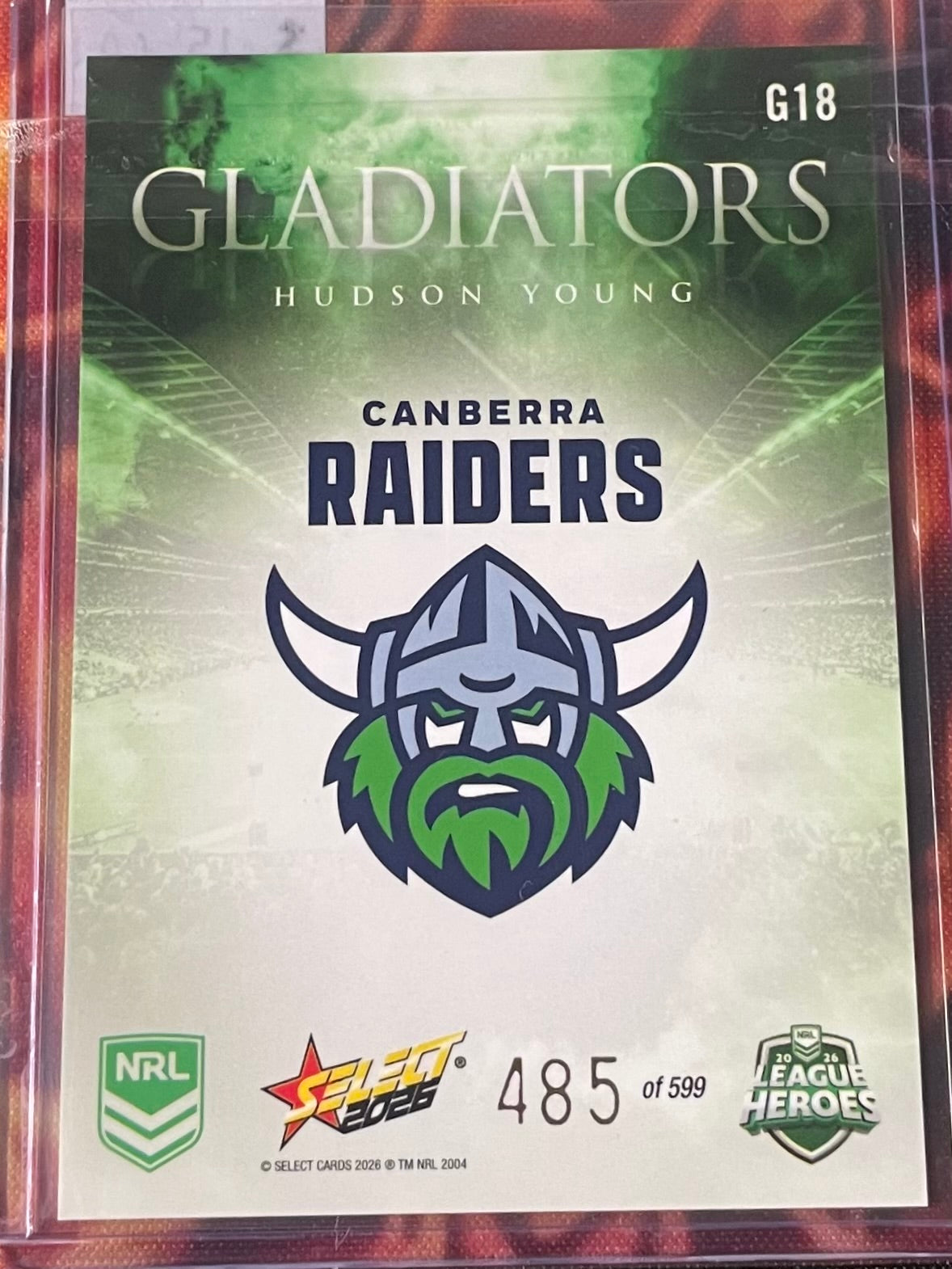 Hudson Young Select NRL 2026 Gladiators 485/599