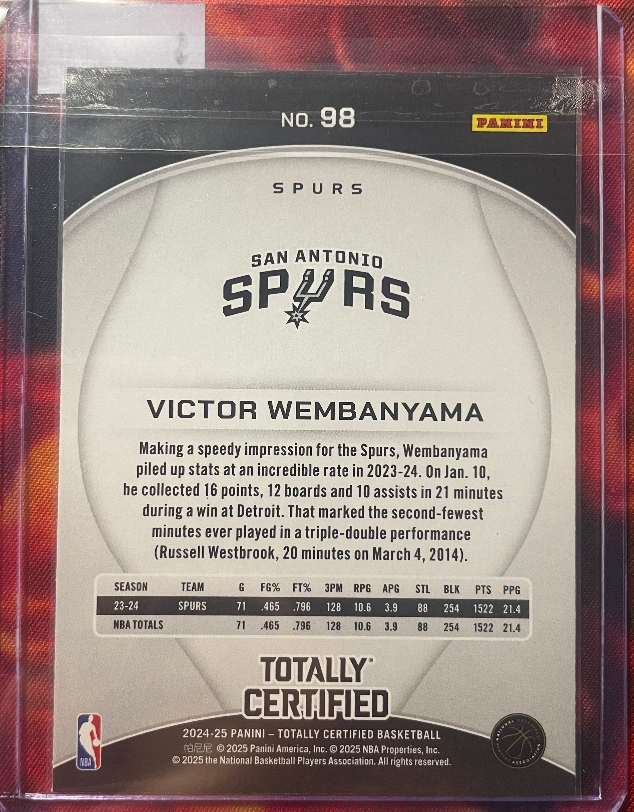 Victor Wembanyama Totally Certified 24-25 Holo