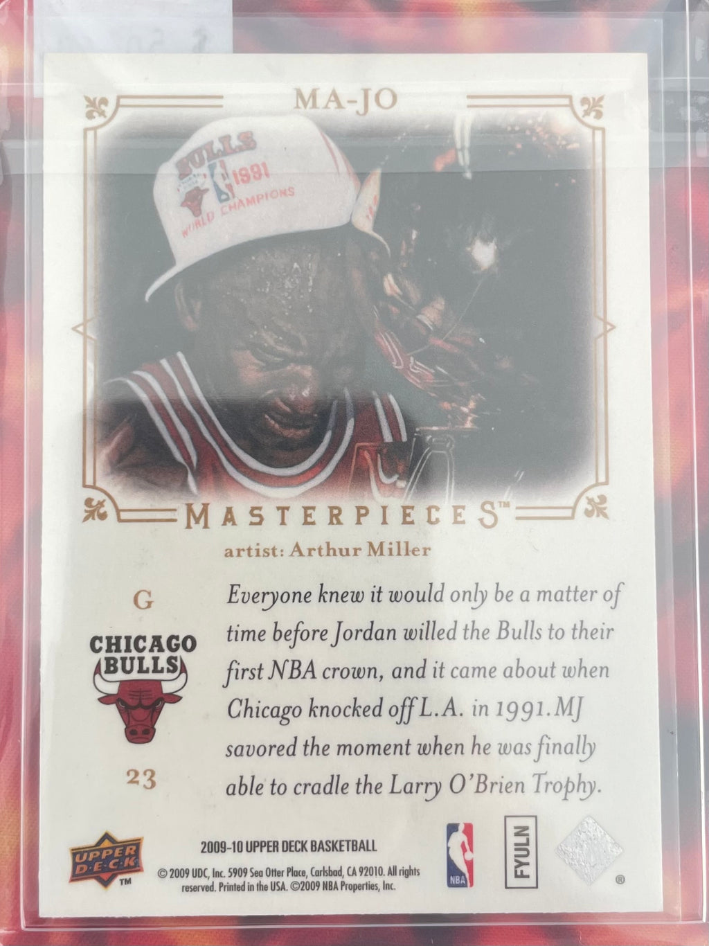 Michael Jordan UpperDeck 09-10 Masterpieces MA-JO