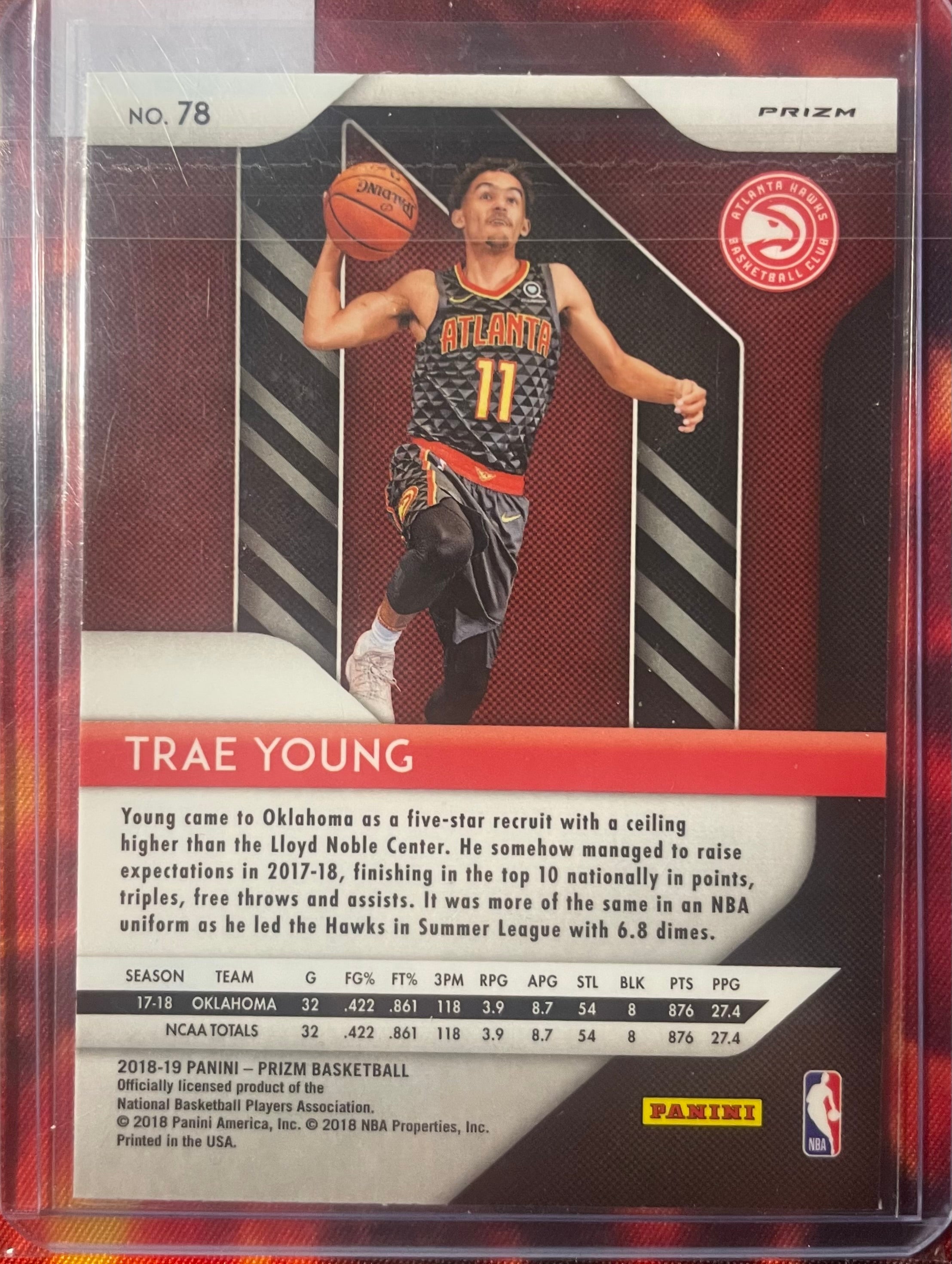 Trae Young Prizm 18-19 Red White & Blue RC