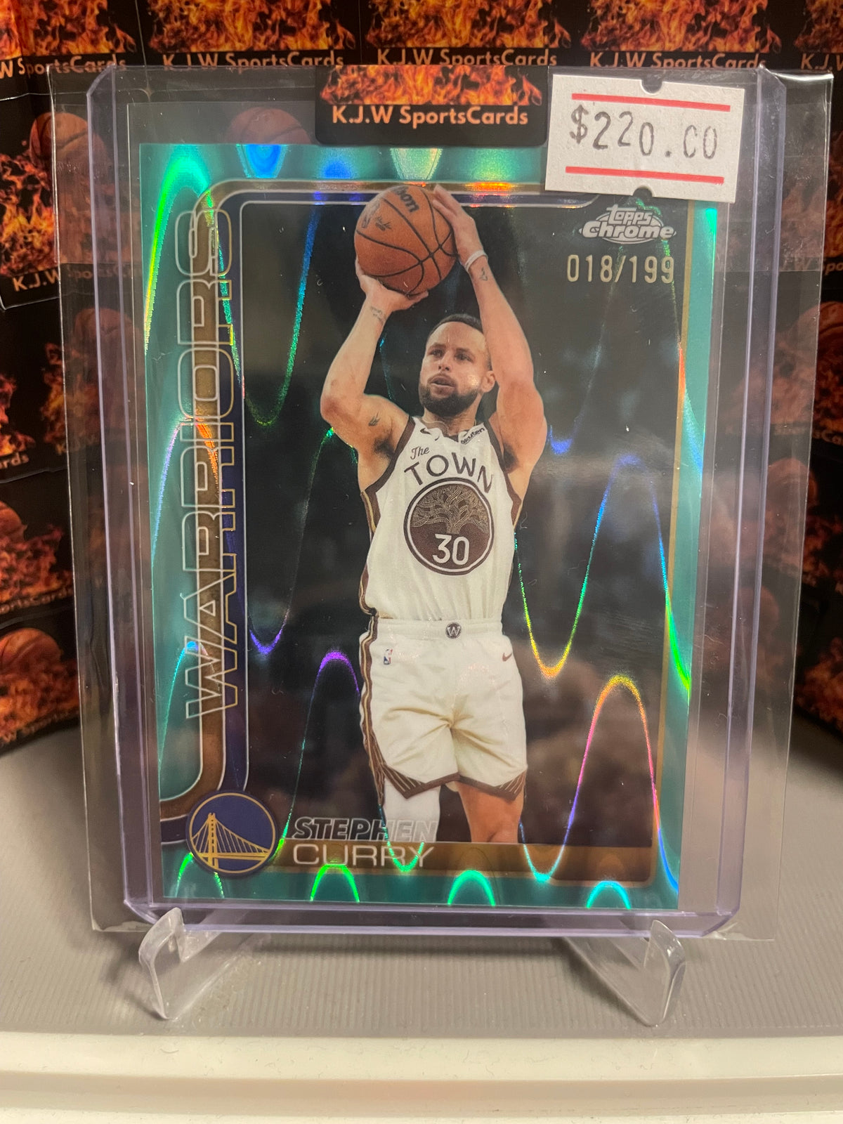 Steph Curry Topps Chrome Update 26 Aqua Raywave /199