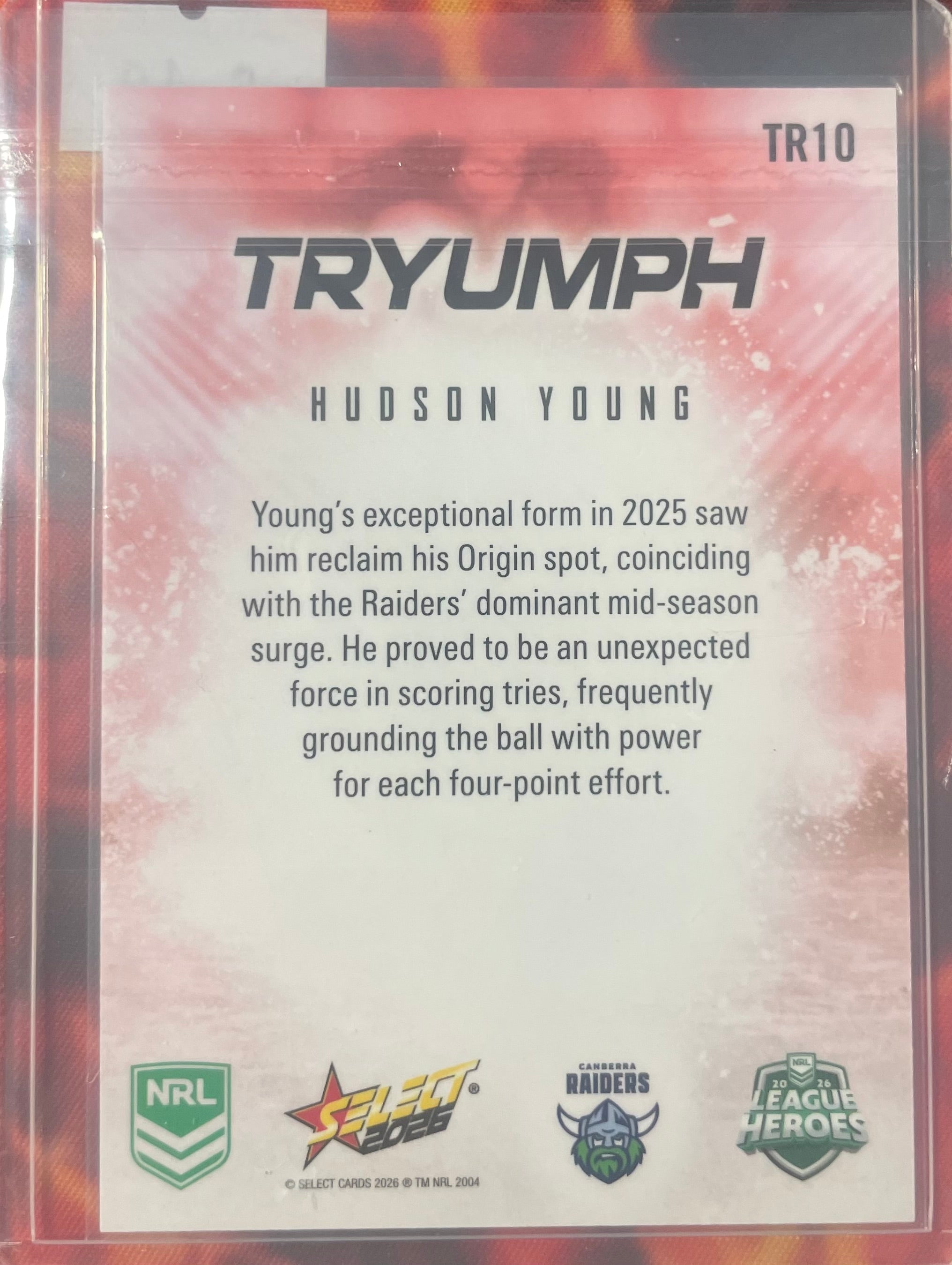 Hudson Young Select NRL 2026 Tryumph