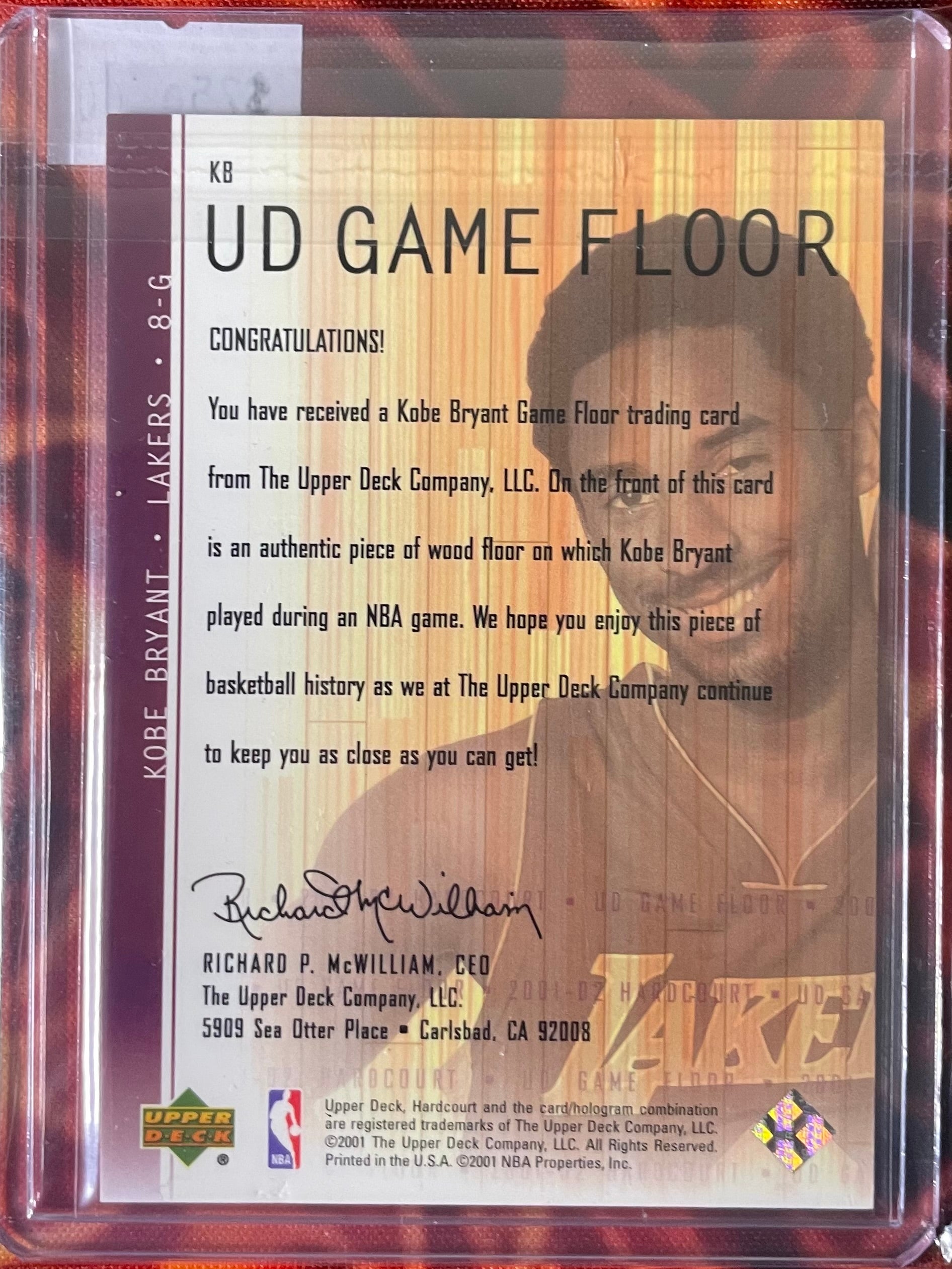 Kobe Bryant UpperDeck 00-01 UD Game Floor