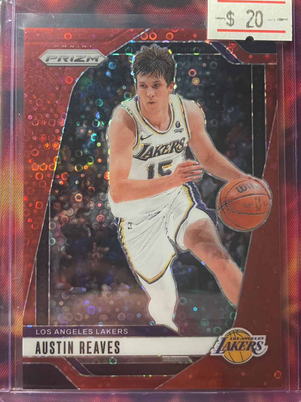 Austin Reaves Prizm Fastbreak 24-25 Red Disco /100