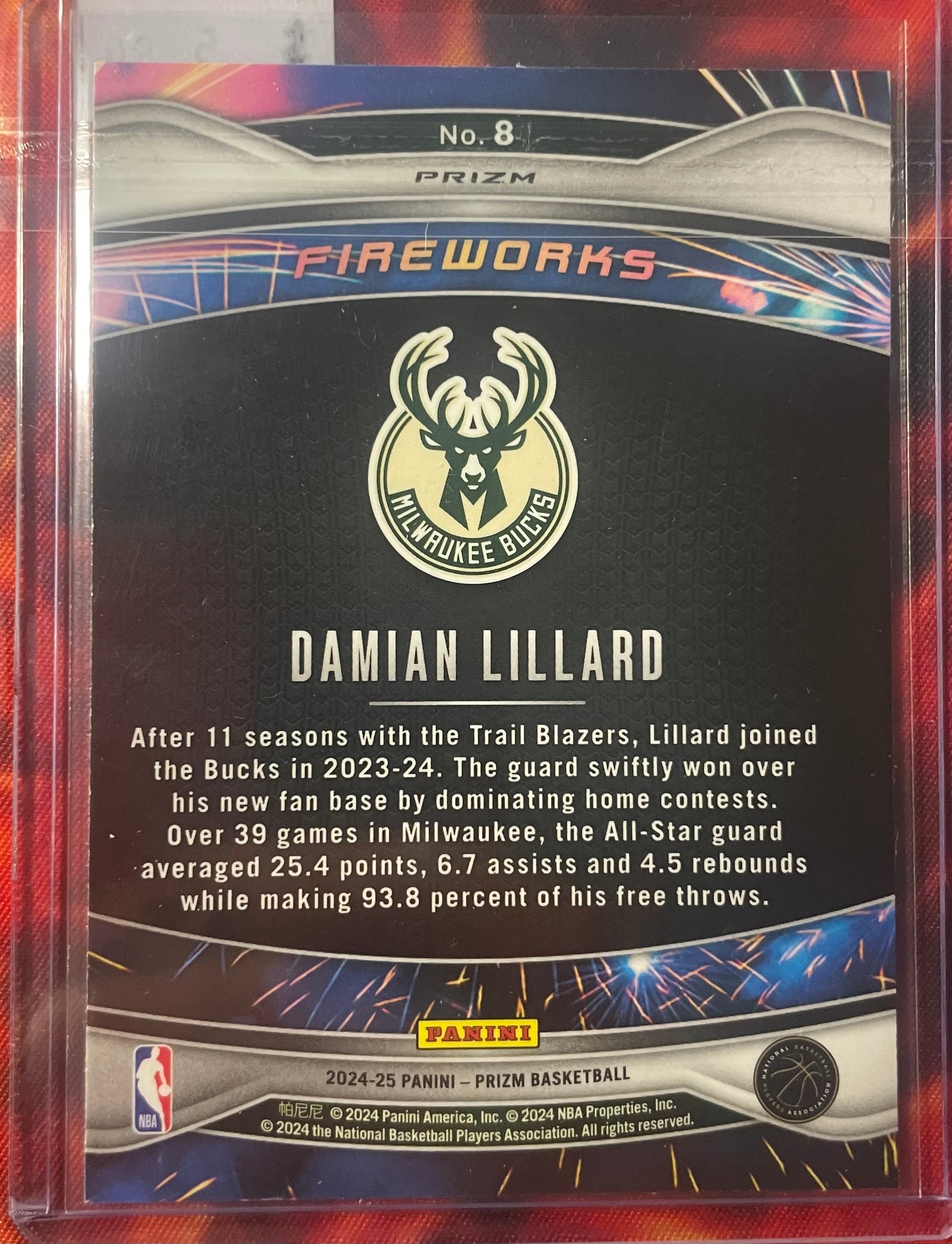 Damien Lillard Prizm 24-25 Fireworks Silver Prizm