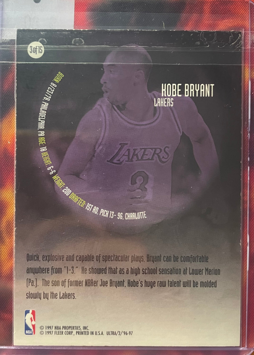Kobe Bryant Fleer Ultra 96-97 All Rookie RC